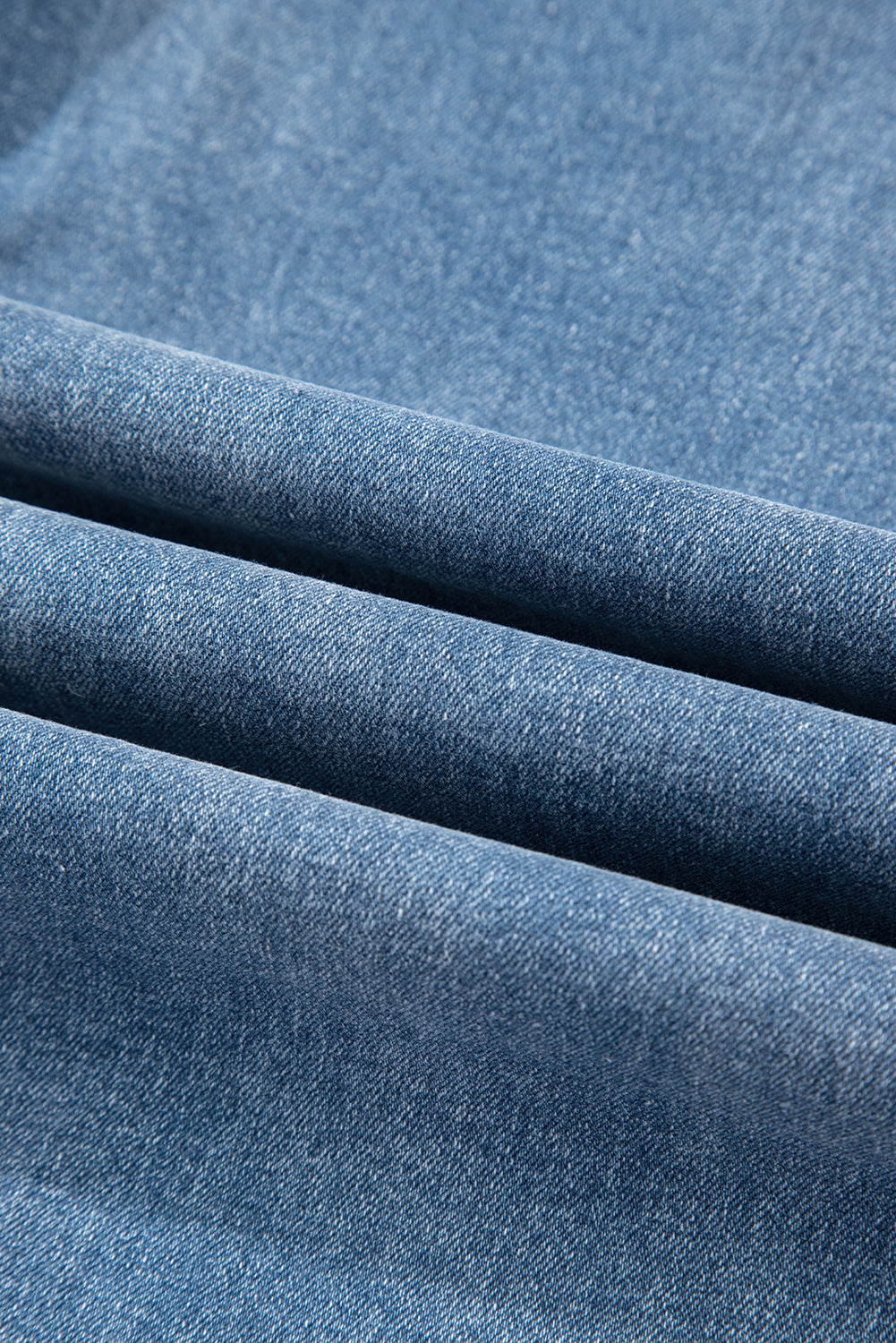 Blue Mid Rise Asymmetrical Waist Wide Leg Jeans-Bottoms/Jeans-[Adult]-[Female]-2022 Online Blue Zone Planet