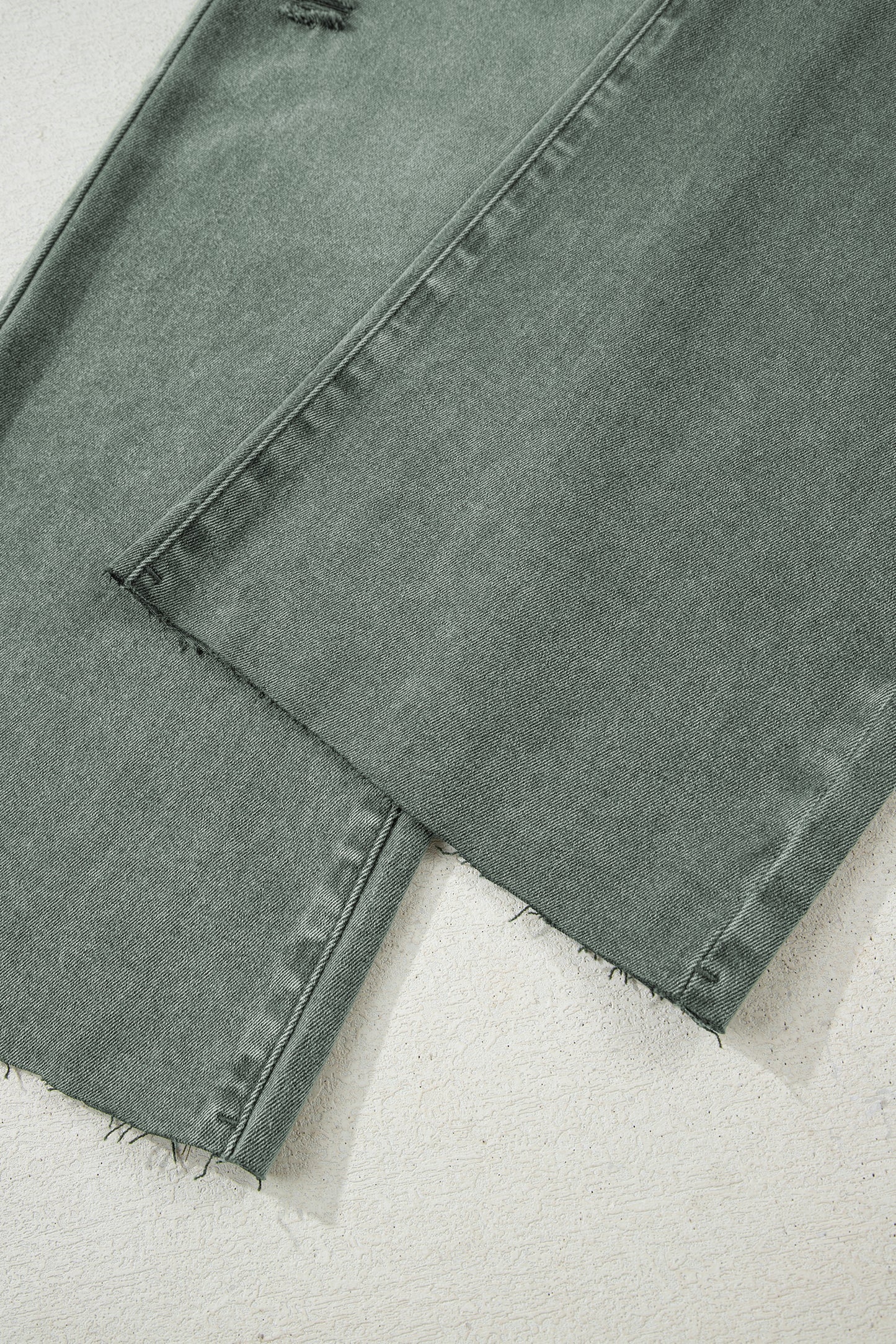 Four Leaf Clover Slight Distressed Raw Edge Wide Leg Jeans-Bottoms/Jeans-[Adult]-[Female]-2022 Online Blue Zone Planet