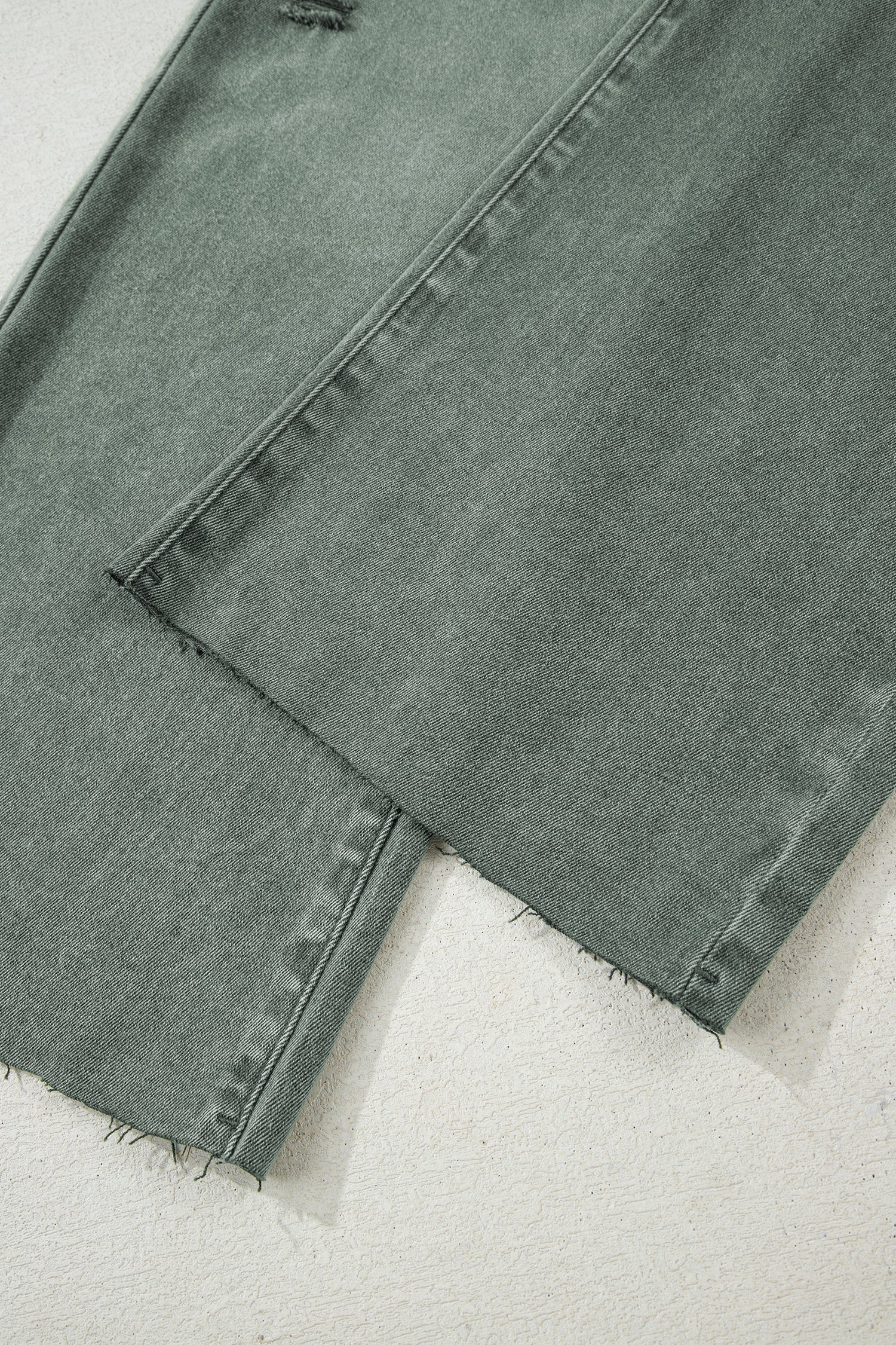 Four Leaf Clover Slight Distressed Raw Edge Wide Leg Jeans-Bottoms/Jeans-[Adult]-[Female]-2022 Online Blue Zone Planet