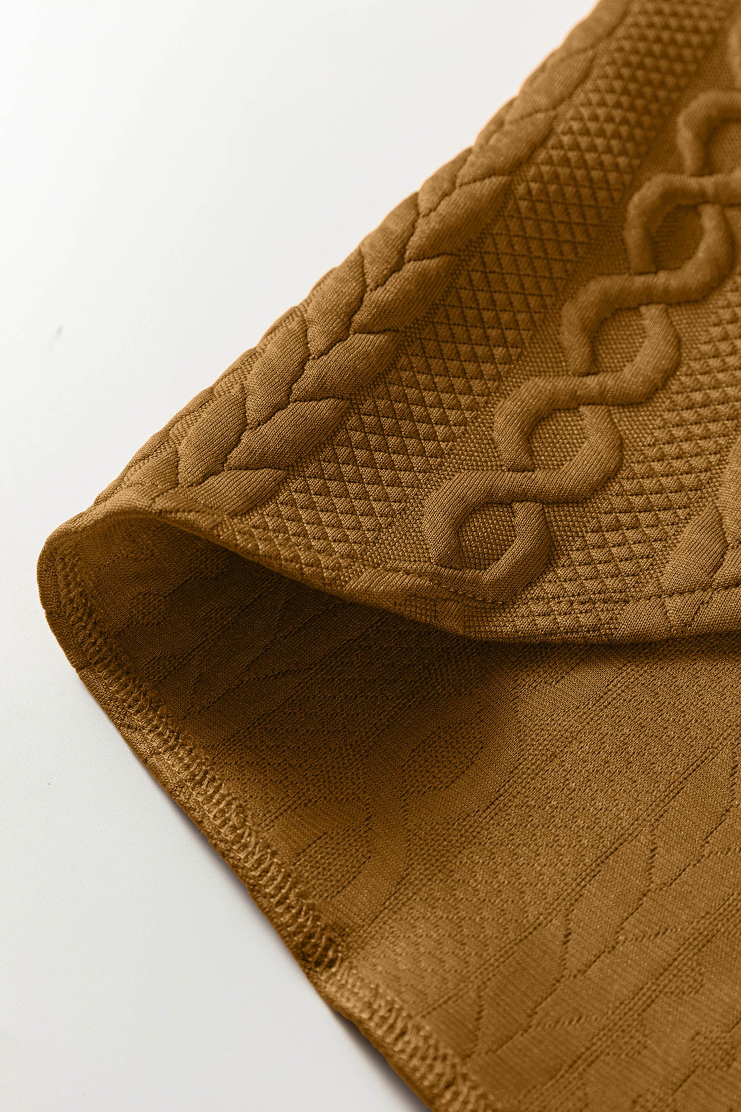 Blackish Green Cable Texture Puff Sleeve Loose Shacket-Outerwear/Jackets-[Adult]-[Female]-2022 Online Blue Zone Planet