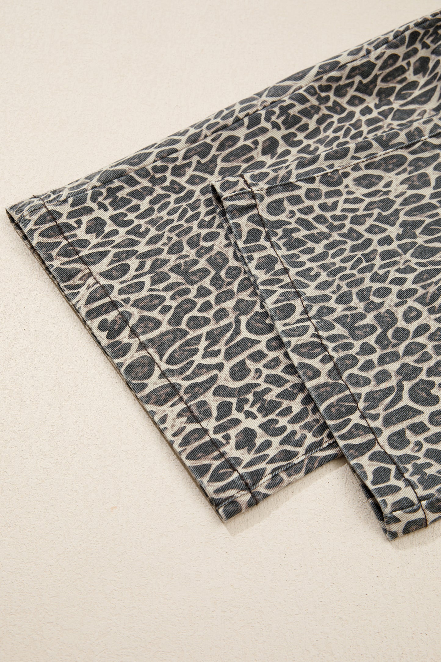 Brown Leopard Print Straight Leg Loose Denim Overall Jumpsuit-TOPS / DRESSES-[Adult]-[Female]-2022 Online Blue Zone Planet