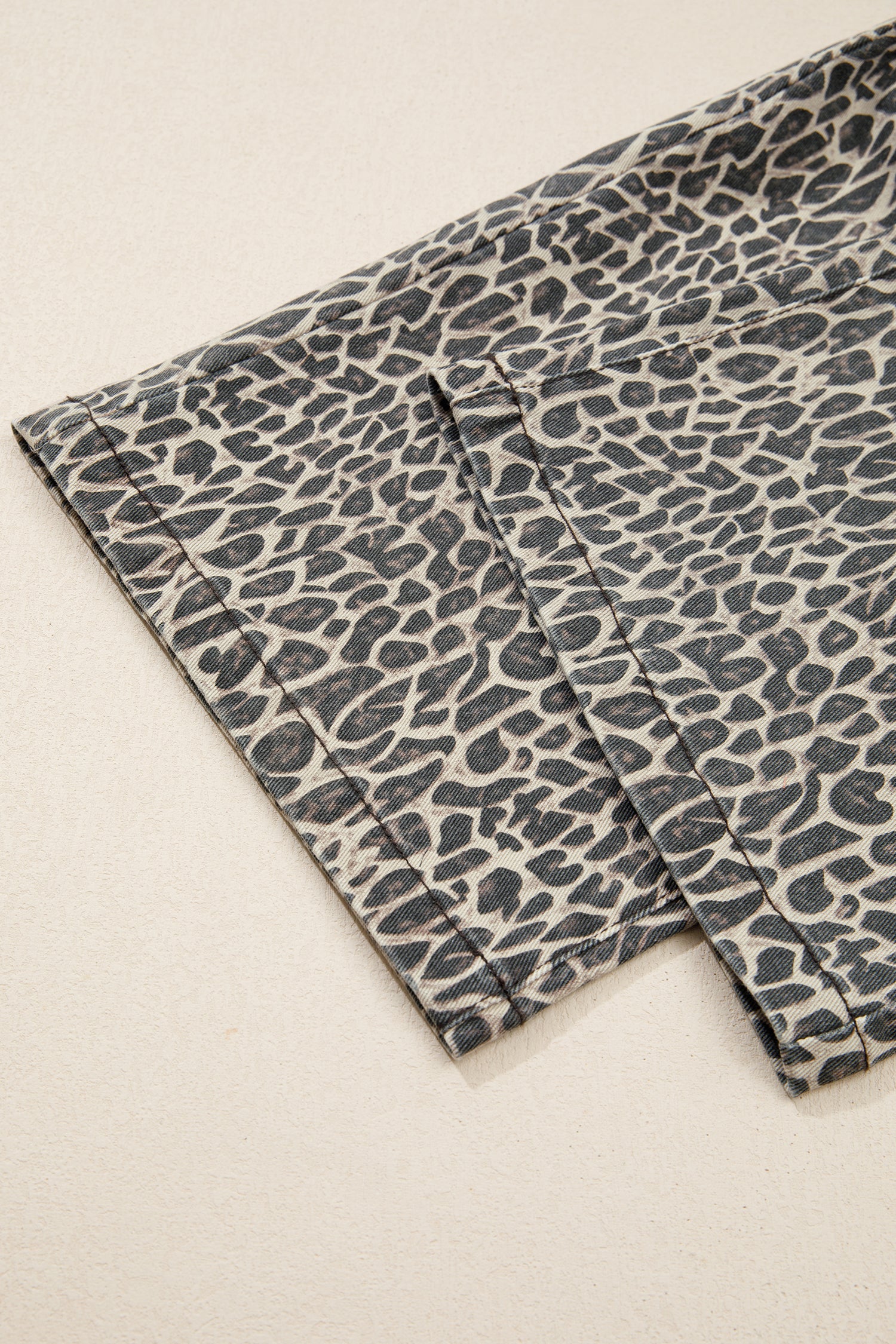 Brown Leopard Print Straight Leg Loose Denim Overall Jumpsuit-TOPS / DRESSES-[Adult]-[Female]-2022 Online Blue Zone Planet