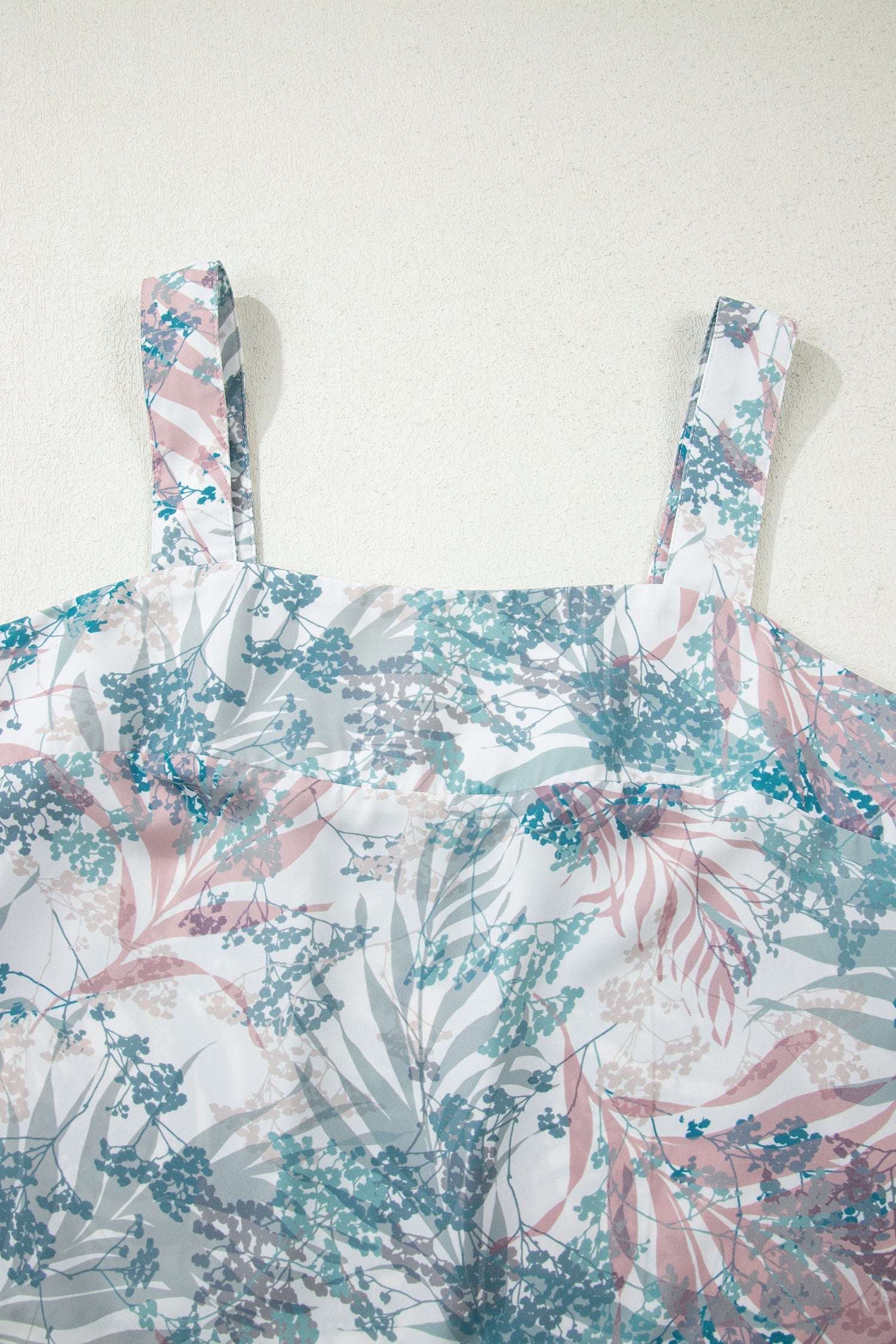 Green Tropical Palm Printed Cropped Tank Drawstring Wide Leg Pant Set-Two Piece Sets/Pant Sets-[Adult]-[Female]-2022 Online Blue Zone Planet