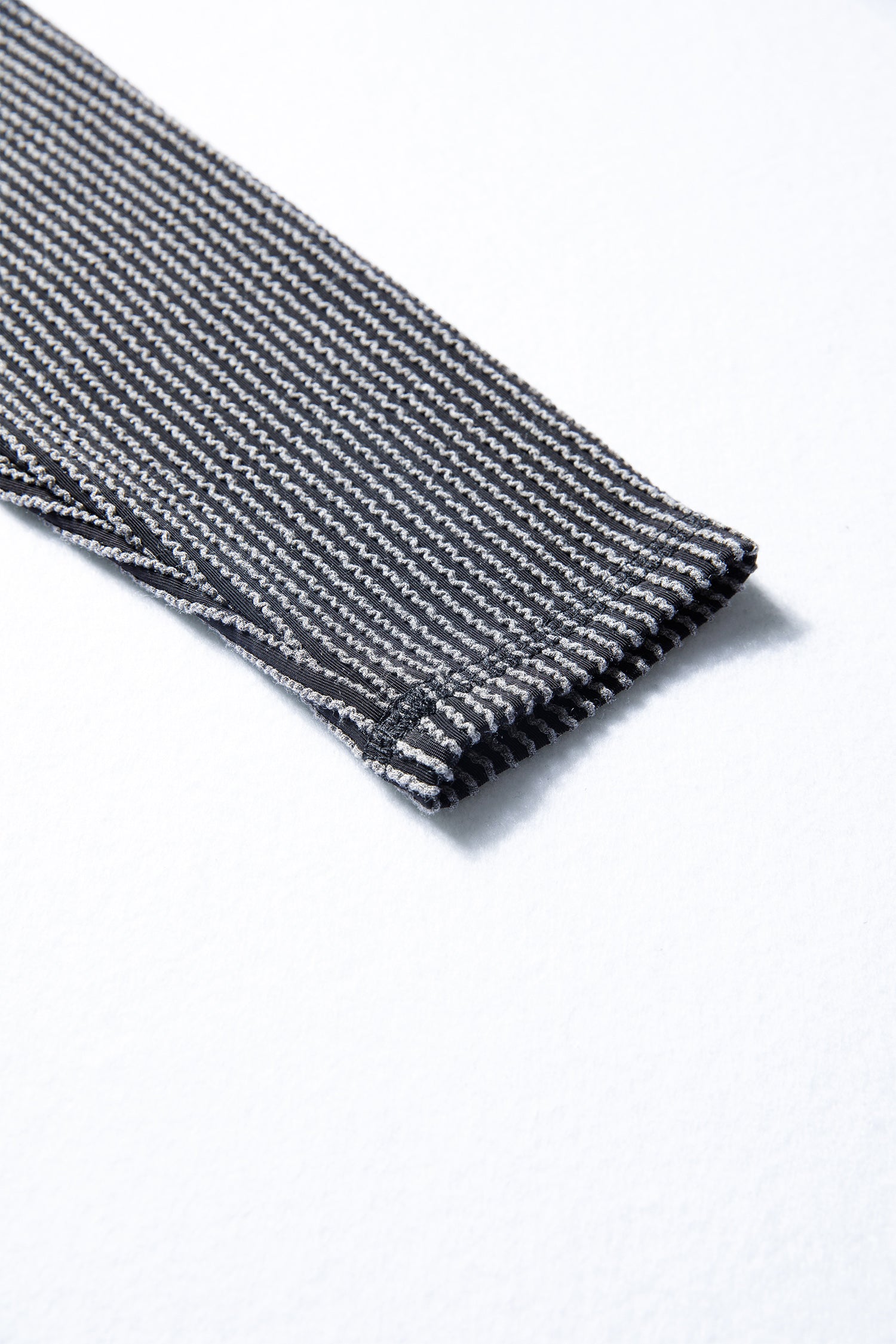 Black Twist Ribbed Exposed Seam Detail Long Sleeve Loose Top-Tops/Long Sleeve Tops-[Adult]-[Female]-2022 Online Blue Zone Planet