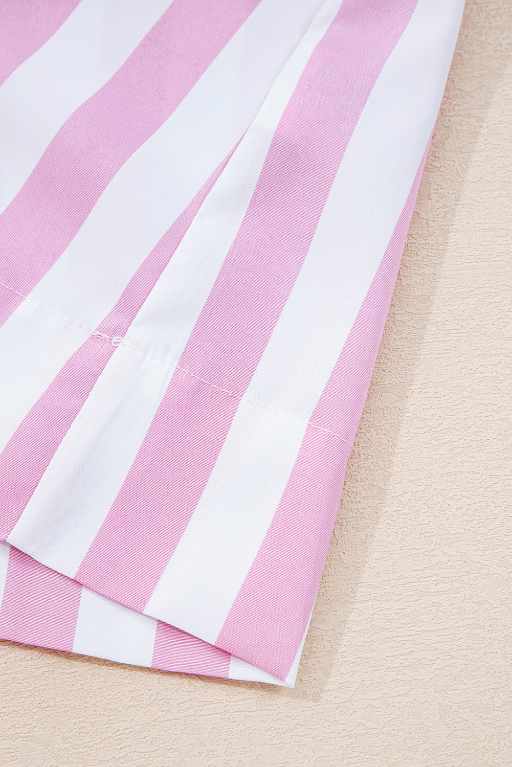 Rose Stripe Bracelet Sleeve Buttons Loose Mini Dress-Bracelet-[Adult]-[Female]-2022 Online Blue Zone Planet