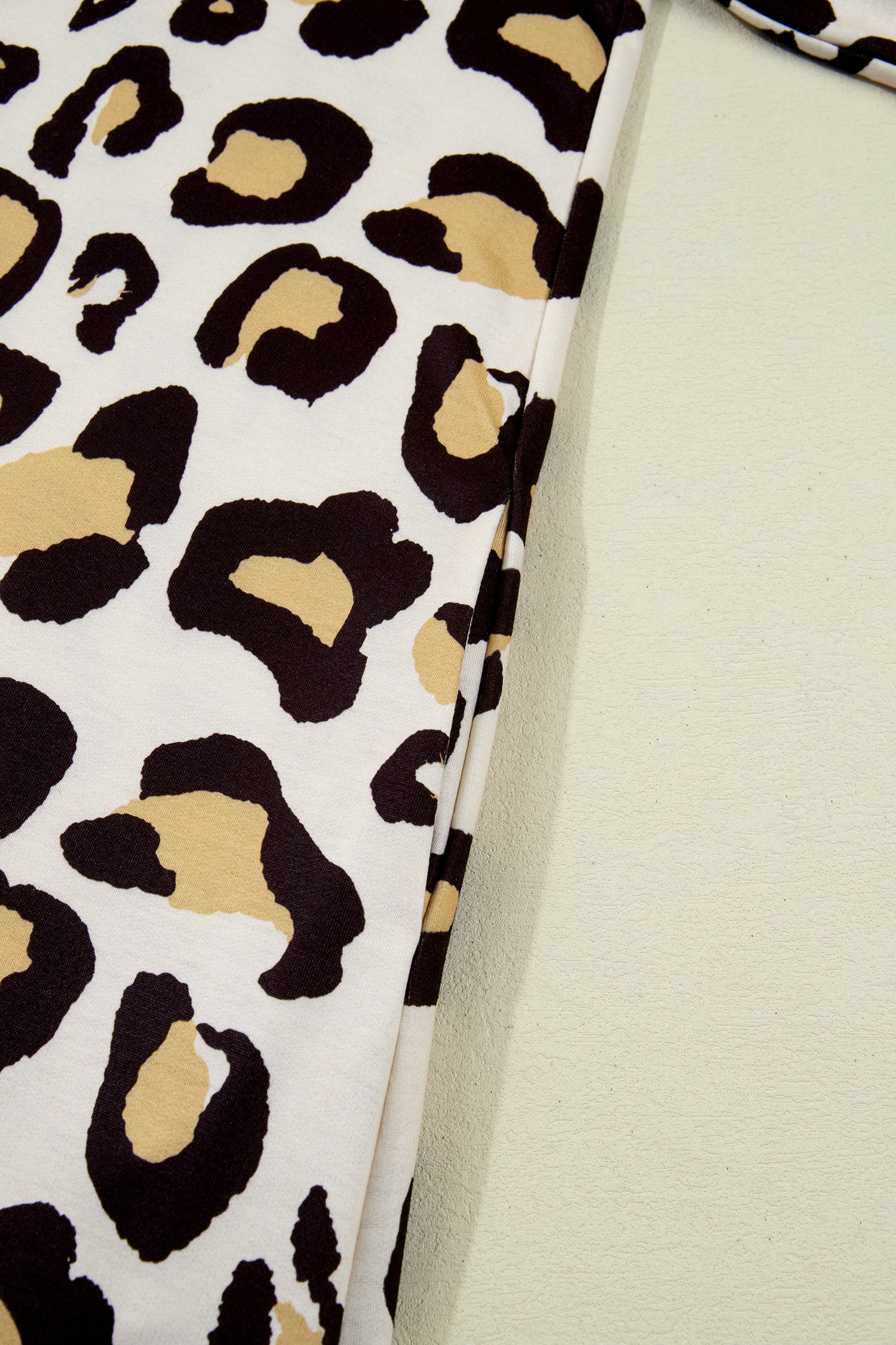 Khaki Leopard Long Sleeve Shift T Shirt Dress With Pockets-TOPS / DRESSES-[Adult]-[Female]-2022 Online Blue Zone Planet