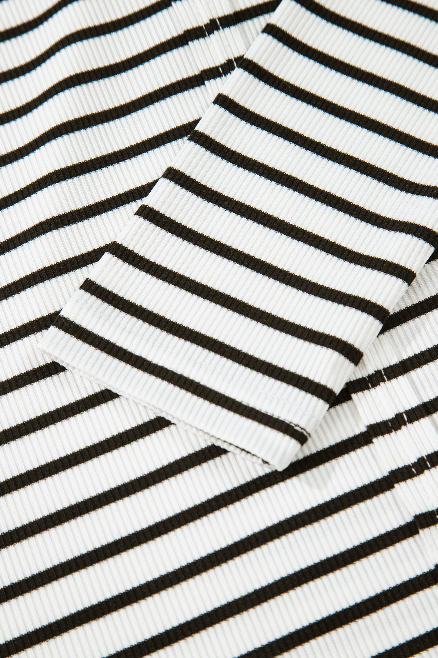 Black Stripe Ribbed Knit Half Button Long Sleeve Slim Top-Tops/Long Sleeve Tops-[Adult]-[Female]-2022 Online Blue Zone Planet
