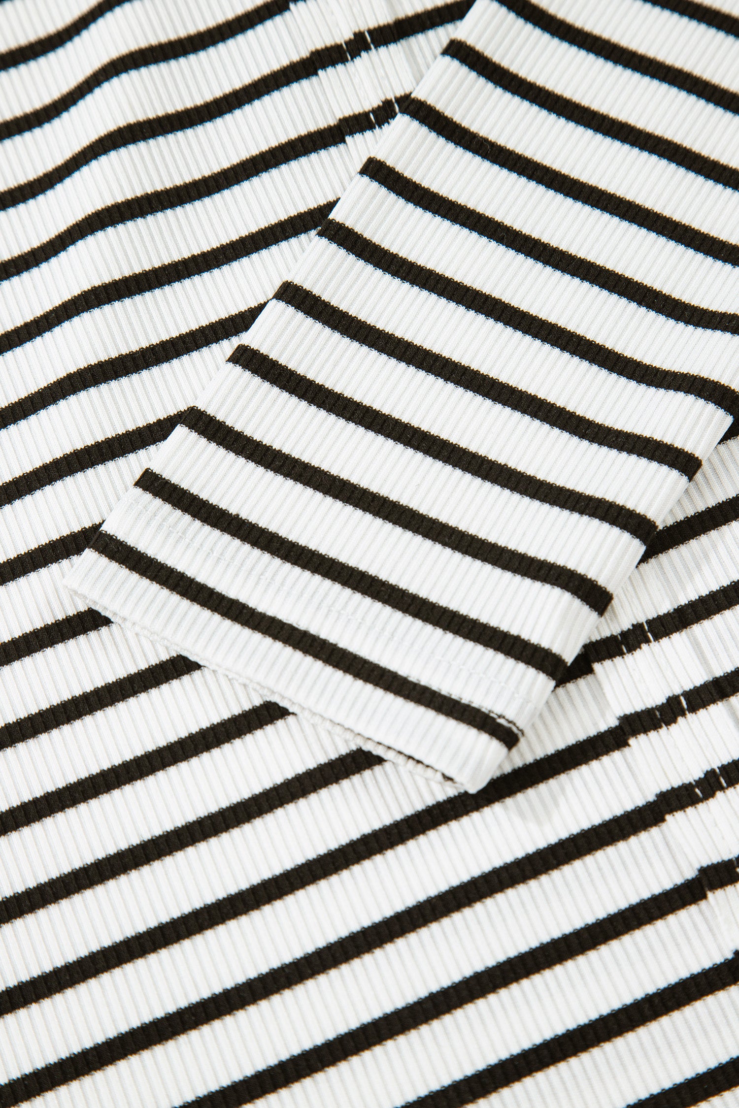 Black Stripe Ribbed Knit Half Button Long Sleeve Slim Top-Tops/Long Sleeve Tops-[Adult]-[Female]-2022 Online Blue Zone Planet