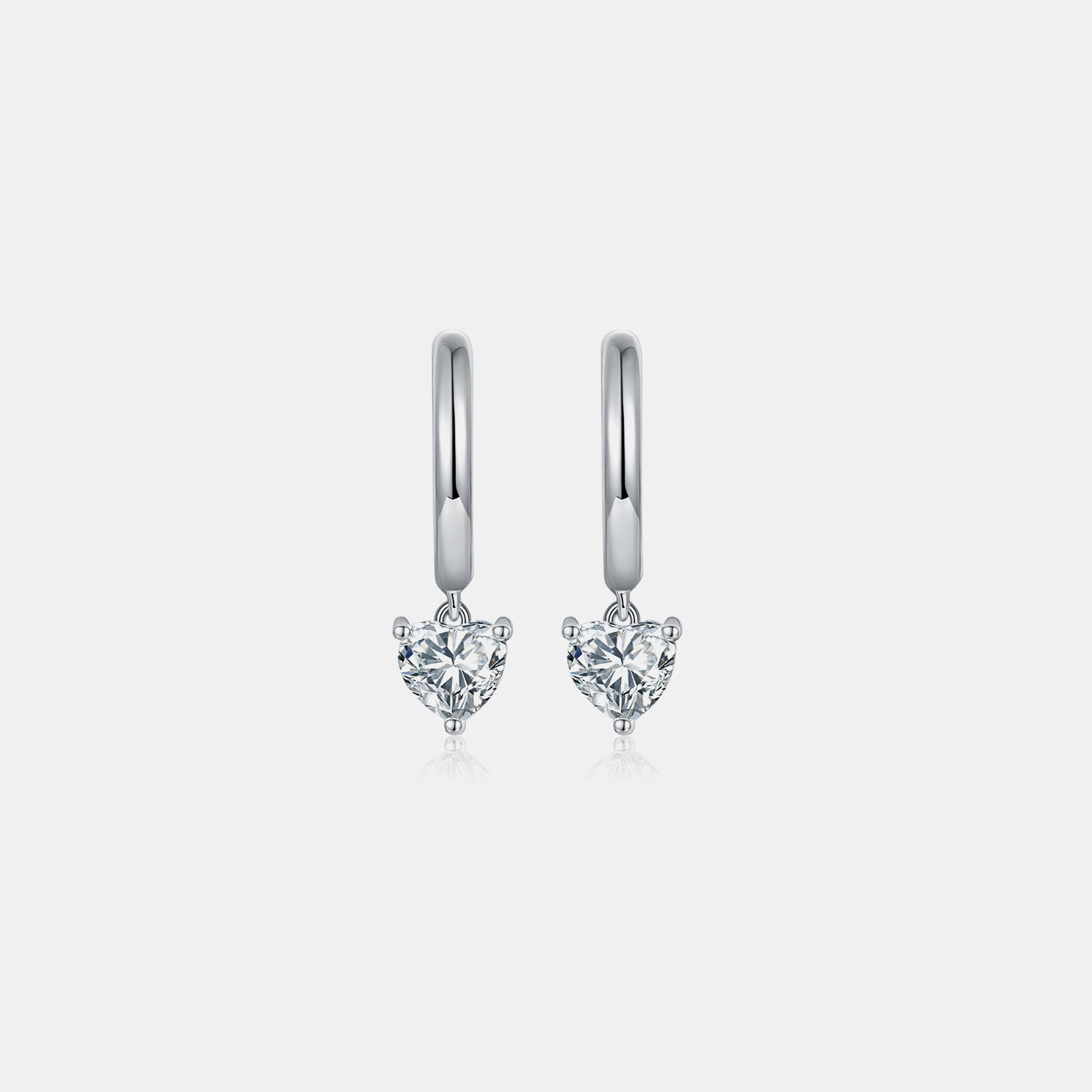 1 Carat Moissanite 925 Sterling Silver Heart Earrings-EARRINGS-[Adult]-[Female]-Silver-One Size-2022 Online Blue Zone Planet