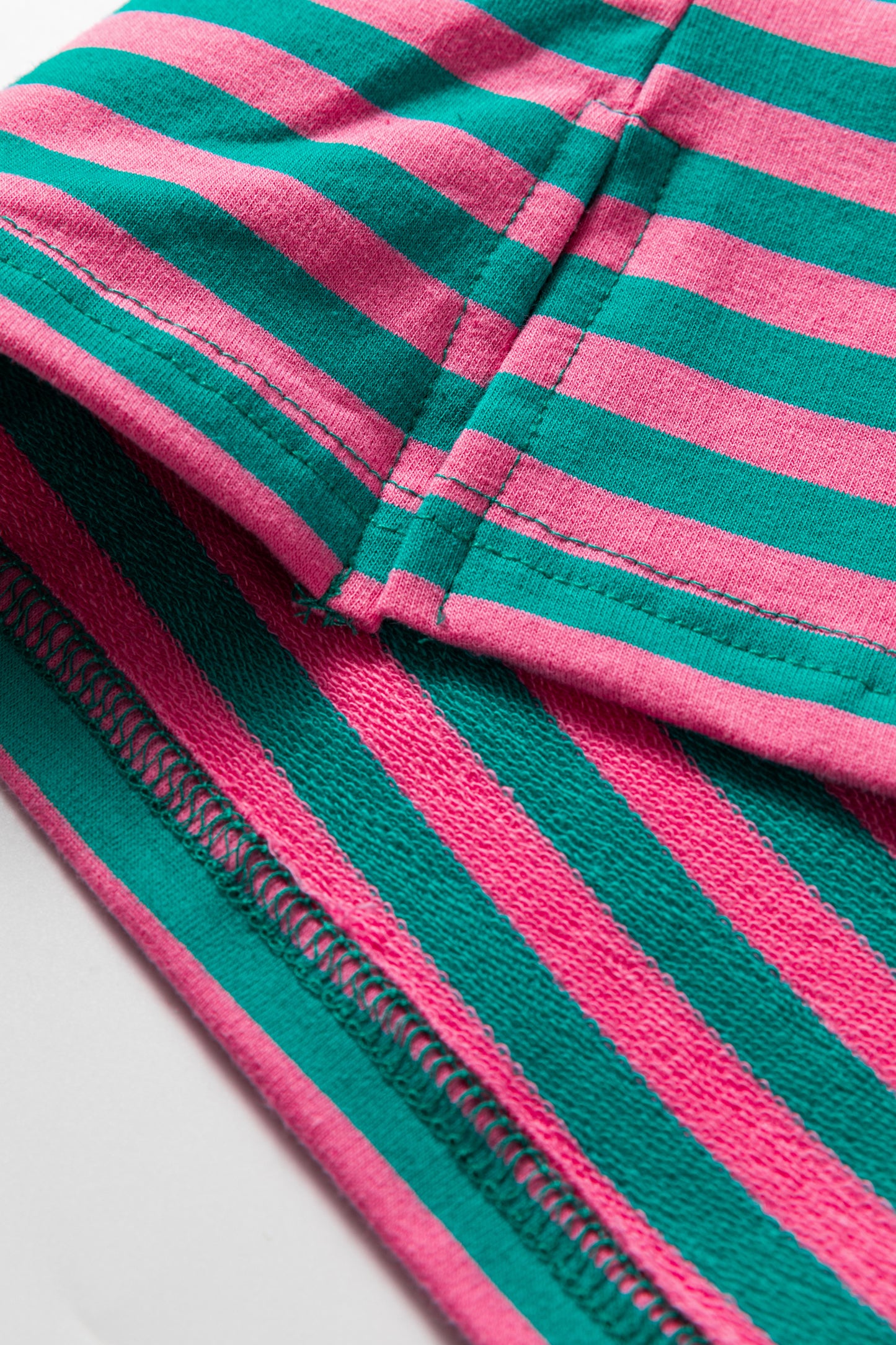 Sachet Pink Striped Print Drop Shoulder Lace Trim Bracelet Sleeve Loose Top-Bracelet-[Adult]-[Female]-2022 Online Blue Zone Planet