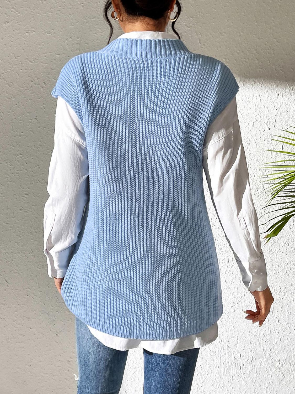 Blue Zone Planet | V-Neck Sweater Vest-TOPS / DRESSES-[Adult]-[Female]-2022 Online Blue Zone Planet