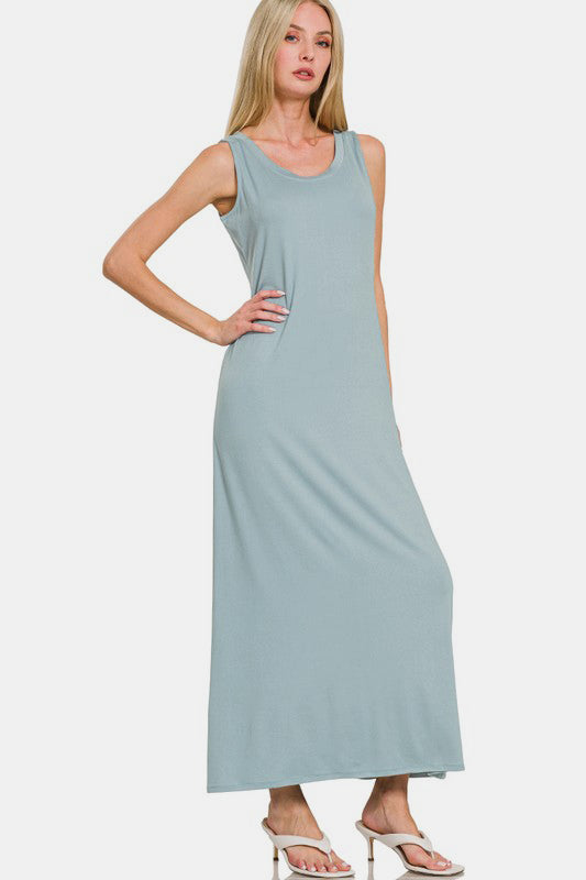 Zenana Scoop Neck Wide Strap Tank Dress-TOPS / DRESSES-[Adult]-[Female]-2022 Online Blue Zone Planet