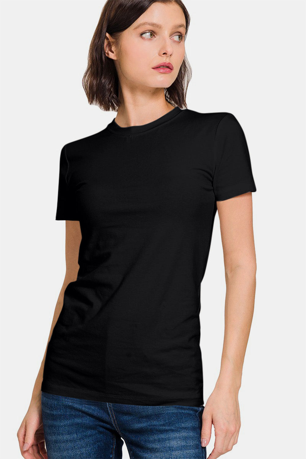 Zenana Crew Neck Short Sleeve T-Shirt-TOPS / DRESSES-[Adult]-[Female]-2022 Online Blue Zone Planet