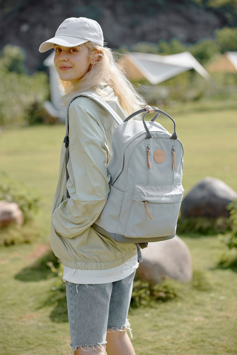 Himawari Waterproof Backpack Bag with Multilayer Pockets-BACKPACKS-[Adult]-[Female]-Light Gray-One Size-2022 Online Blue Zone Planet