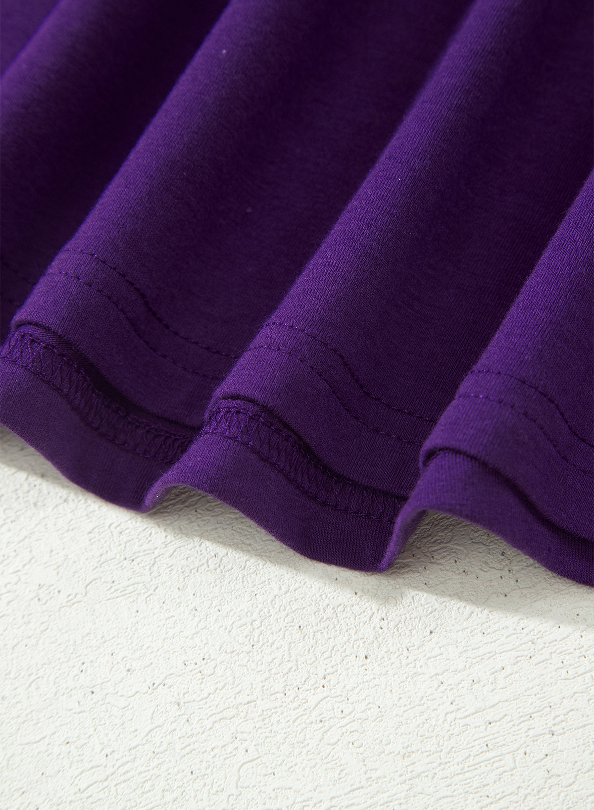 Tillandsia Purple Casual Plain Crew Neck Tee-Tops/Tops & Tees-[Adult]-[Female]-2022 Online Blue Zone Planet