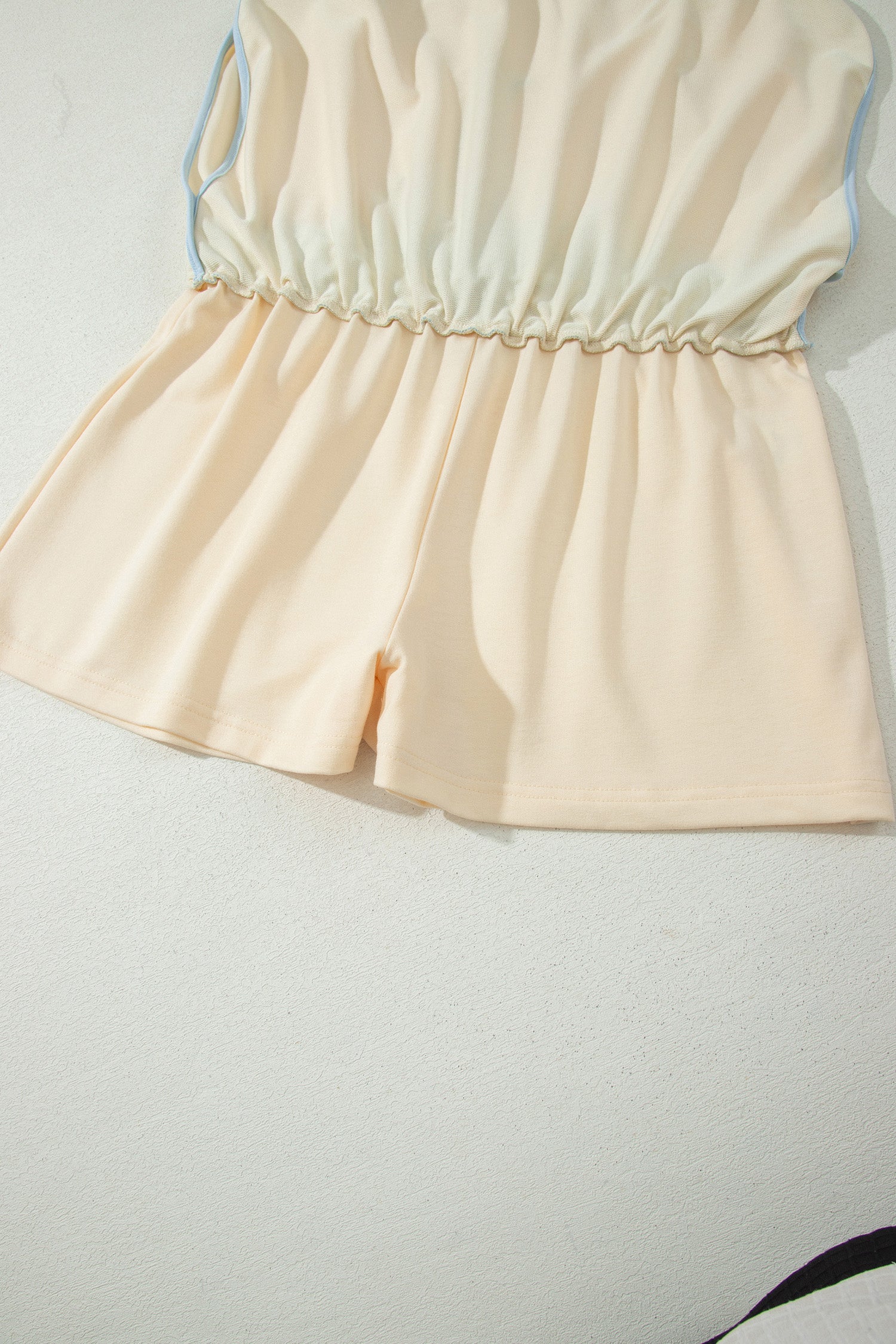 Apricot Colorblock Edge Drop Shoulder T Shirt and Skort 2Pcs Set-Two Piece Sets/Two Piece Dresses-[Adult]-[Female]-2022 Online Blue Zone Planet