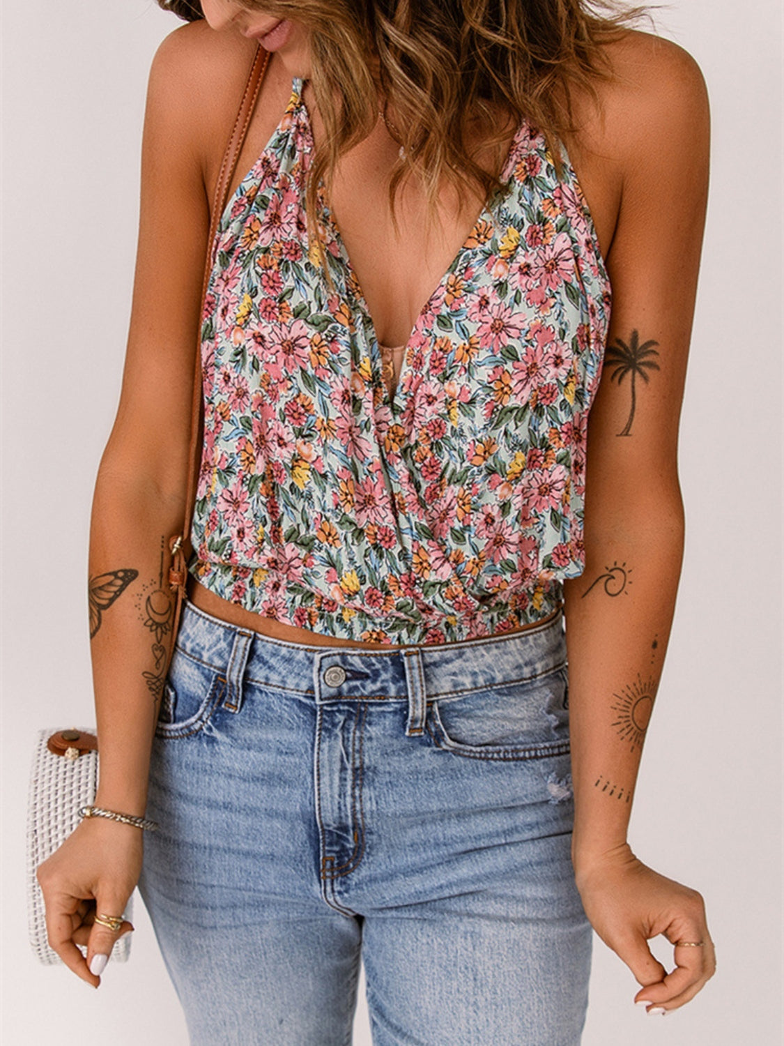 Blue Zone Planet | Floral Surplice Cami-TOPS / DRESSES-[Adult]-[Female]-2022 Online Blue Zone Planet