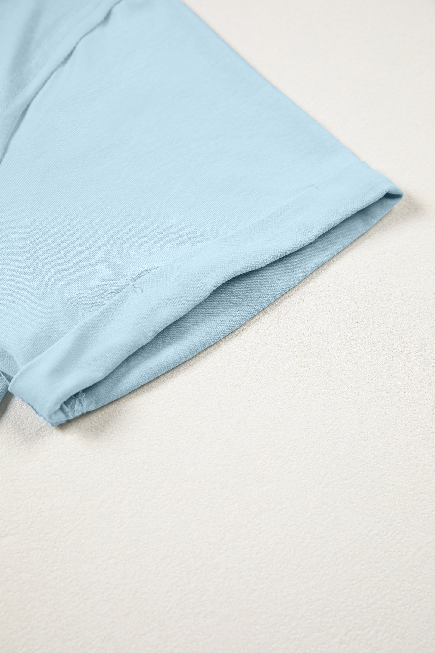 Myosotis Solid Color Round Neck Casual T Shirt-Tops/Tops & Tees-[Adult]-[Female]-2022 Online Blue Zone Planet