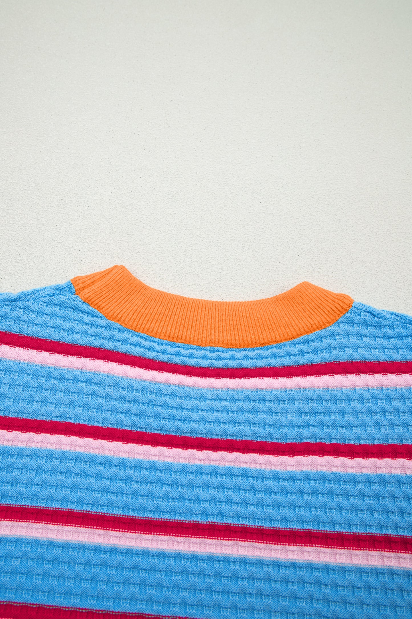 Green Stripe Colorblock Trim Half Sleeve Sweater Top-TOPS / DRESSES-[Adult]-[Female]-2022 Online Blue Zone Planet