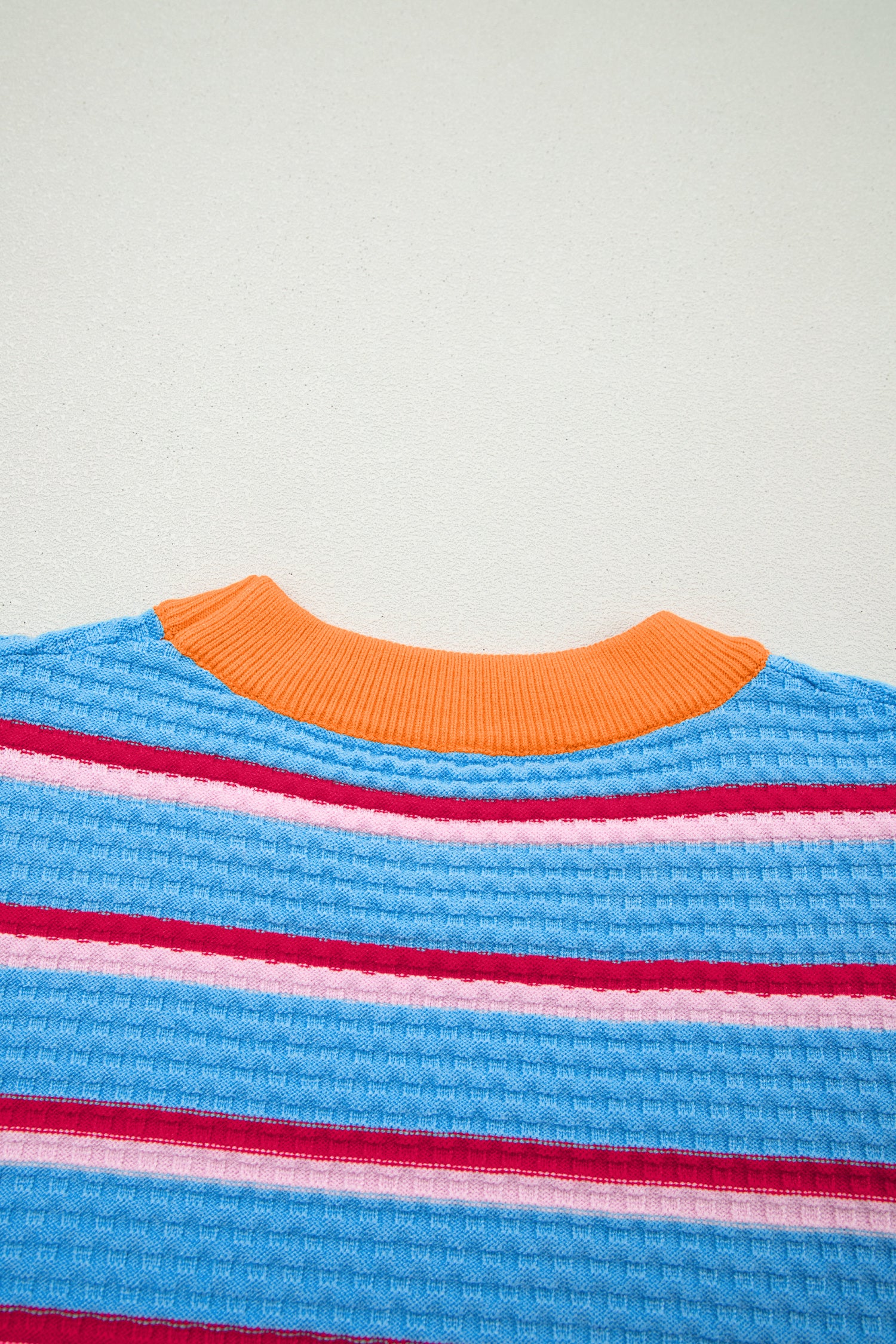 Green Stripe Colorblock Trim Half Sleeve Sweater Top-TOPS / DRESSES-[Adult]-[Female]-2022 Online Blue Zone Planet