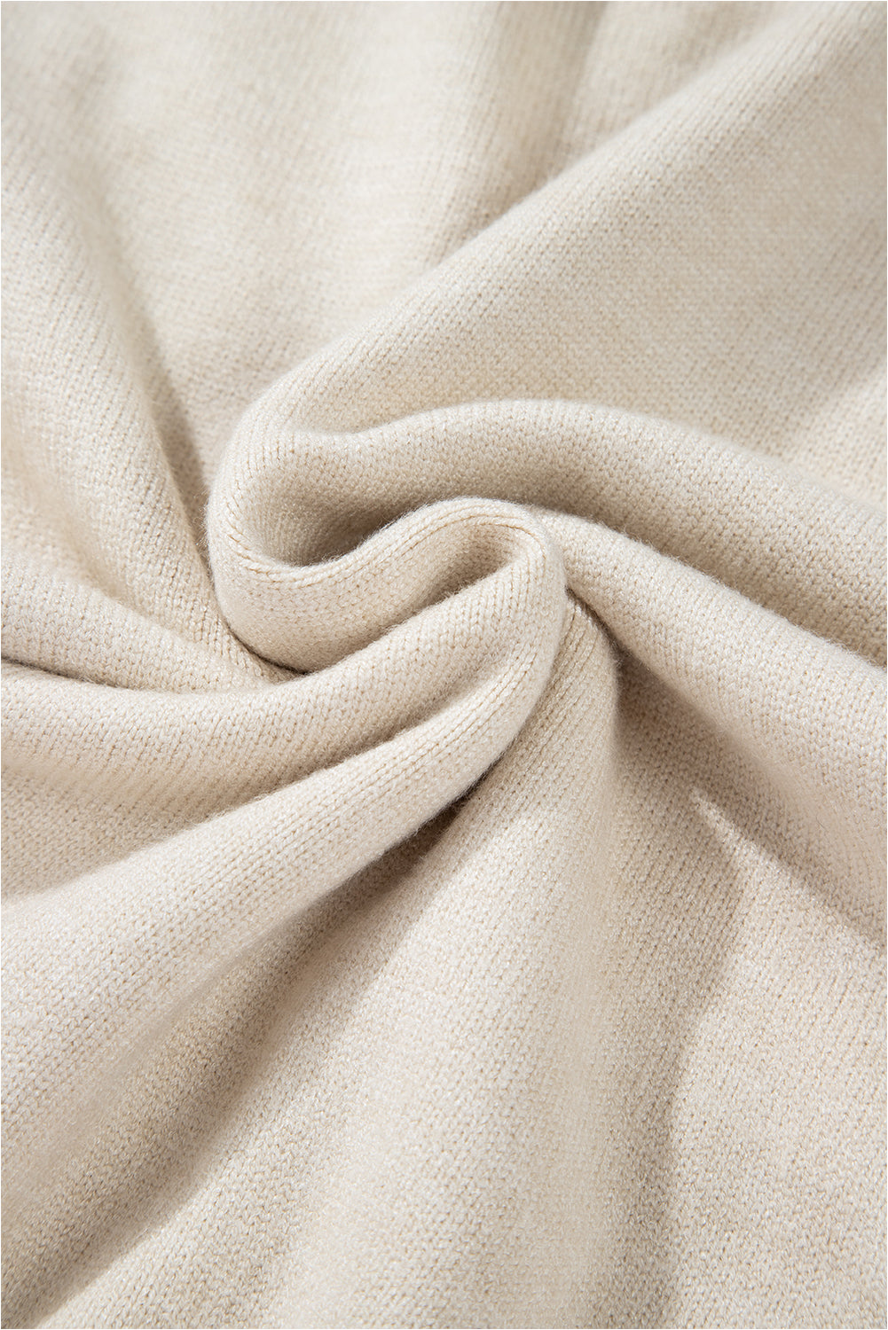 Beige Flower Stitching Mock Neck Sweater-TOPS / DRESSES-[Adult]-[Female]-2022 Online Blue Zone Planet