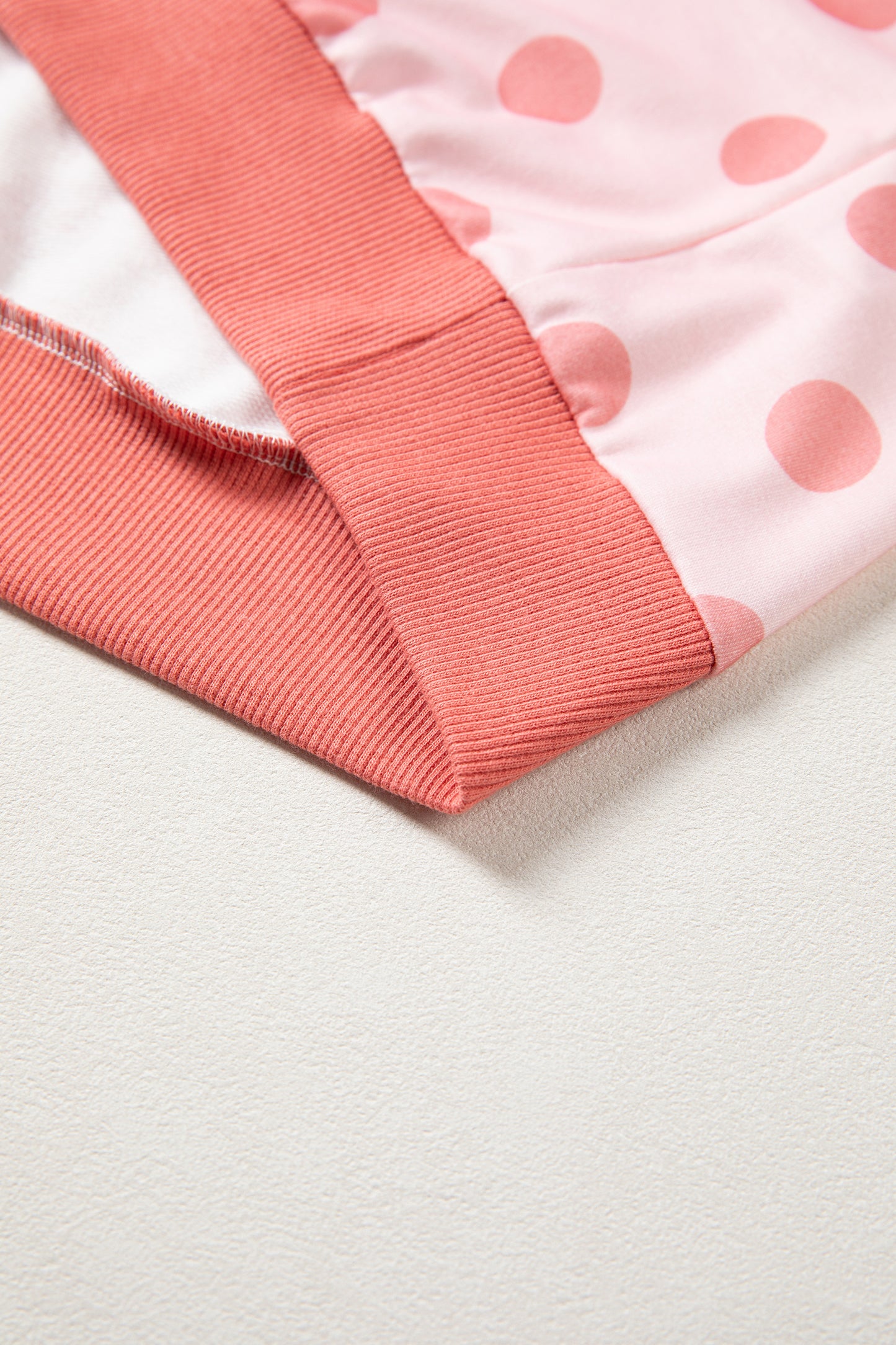Pink Color Block Trim Polka Dot Casual Tee-Tops/Tops & Tees-[Adult]-[Female]-2022 Online Blue Zone Planet