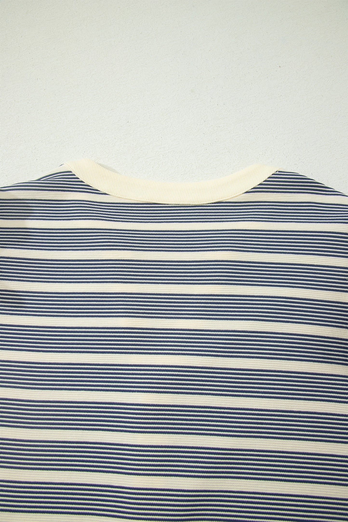 Blue Stripe Plus Size Contrast Trim Button V Neck Ruffle Sleeve Shift Dress-TOPS / DRESSES-[Adult]-[Female]-2022 Online Blue Zone Planet