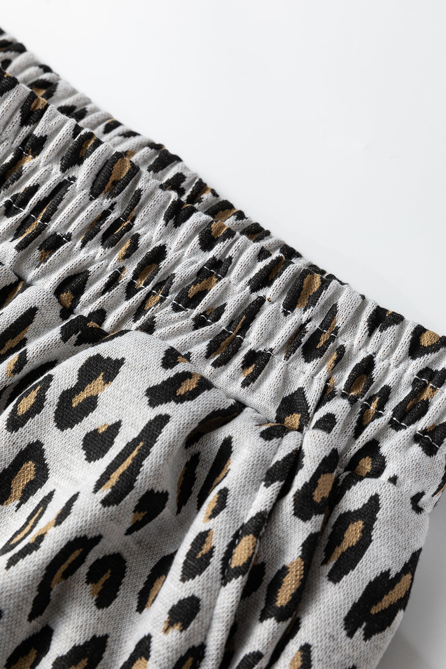 Beige Leopard Print Casual Tee and Pants 2pcs Outfit-Two Piece Sets/Pant Sets-[Adult]-[Female]-2022 Online Blue Zone Planet