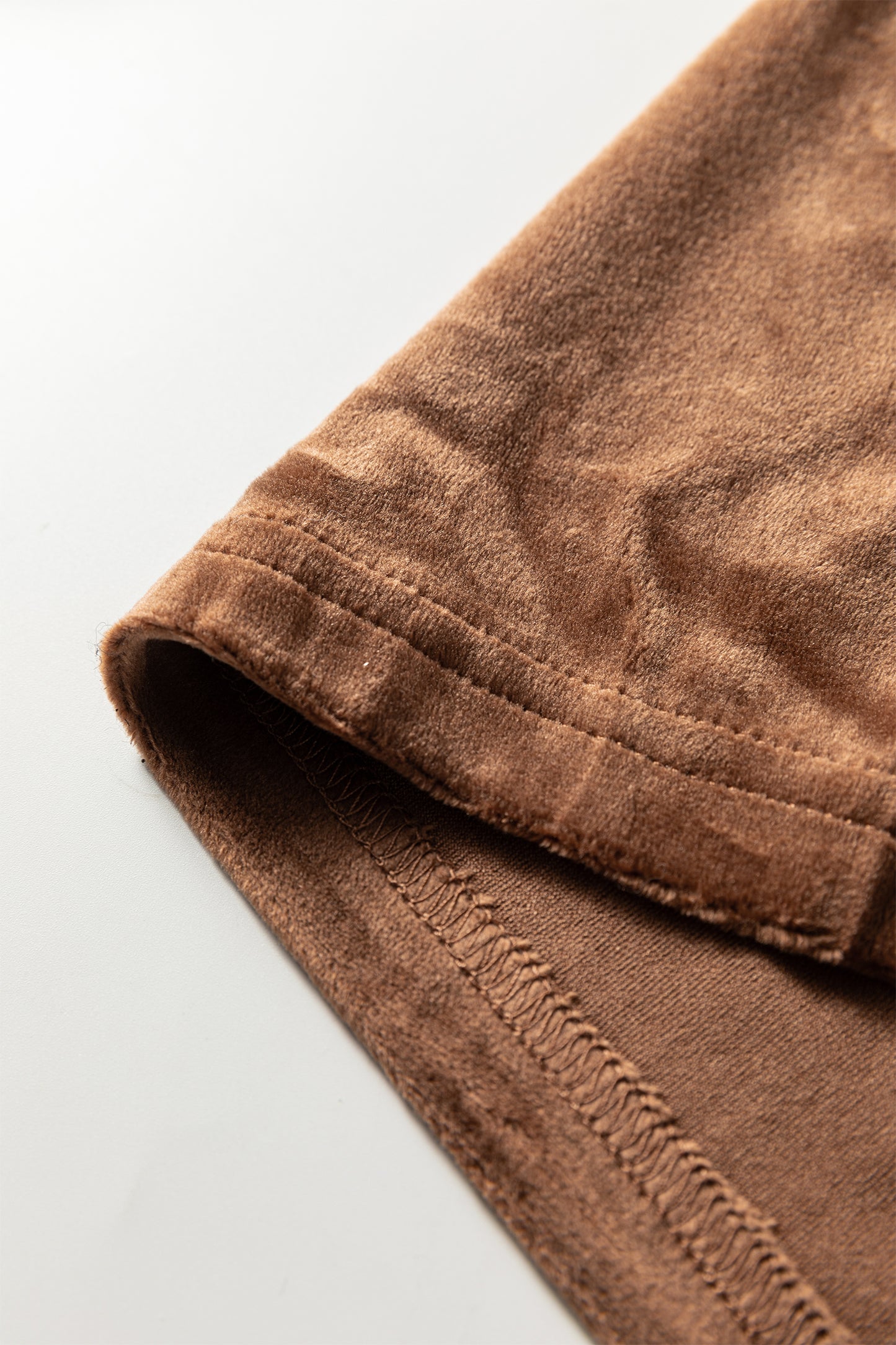 Coffee Straight Loose Drawstring Elastic High Waist Fleece Pants-Bottoms/Pants & Culotte-[Adult]-[Female]-2022 Online Blue Zone Planet