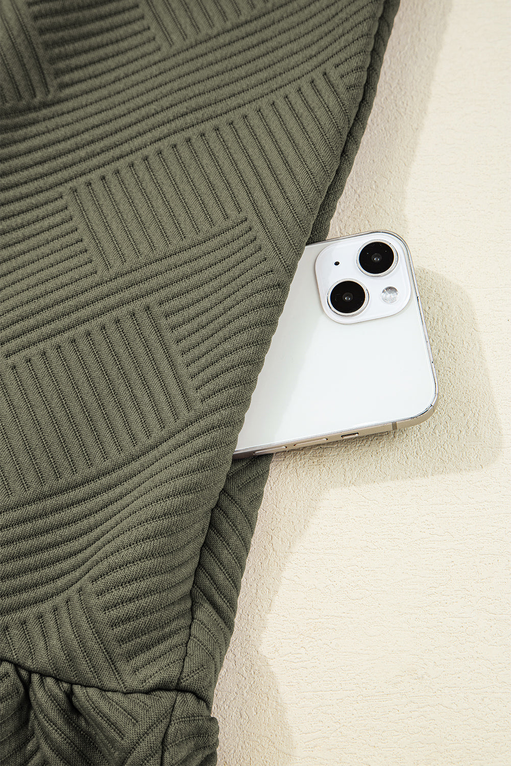 Jungle Green Quarter Zip Collar Bracelet Sleeve Textured Mini Dress-TOPS / DRESSES-[Adult]-[Female]-2022 Online Blue Zone Planet