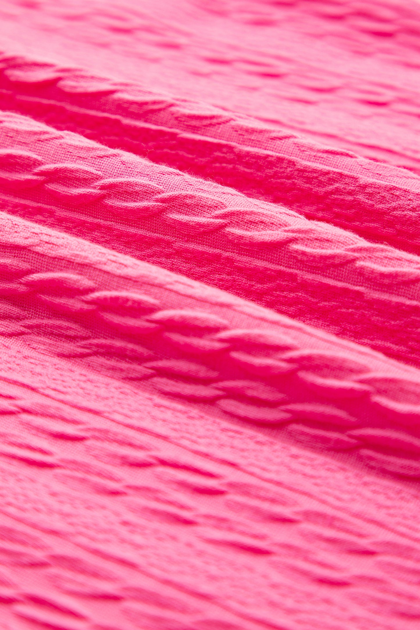 Bright Pink Textured Color Block Trim Loose Tee Drawstring Shorts 2pcs Set-Two Piece Sets/Short Sets-[Adult]-[Female]-2022 Online Blue Zone Planet