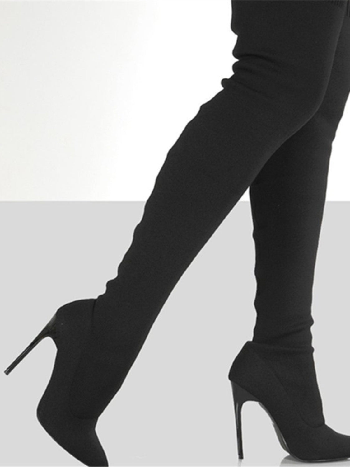 Point Toe Over Knee Stiletto Boots-TOPS / DRESSES-[Adult]-[Female]-2022 Online Blue Zone Planet