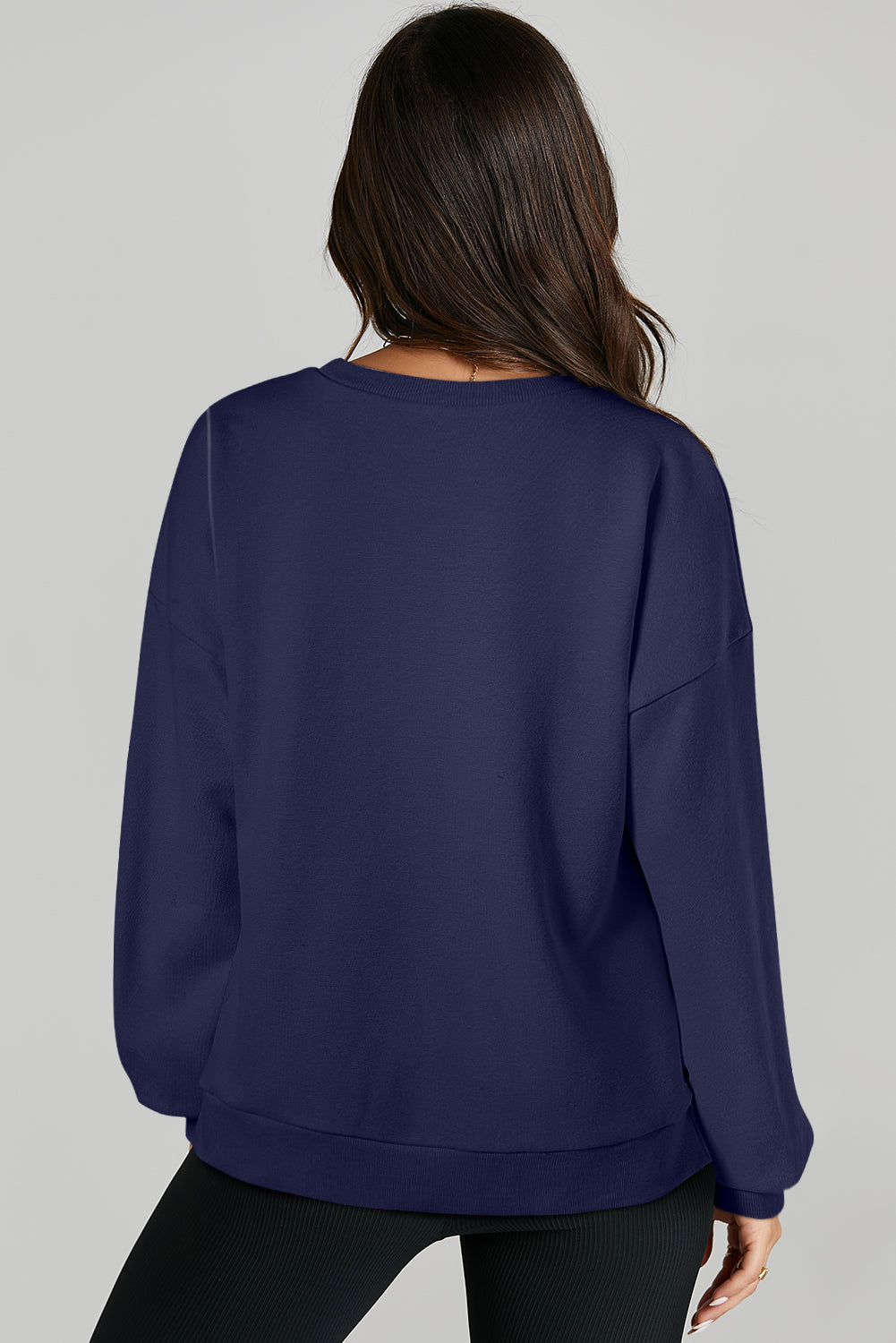 Parchment Solid O Neck High Low Hem Pullover Sweatshirt-Tops/Sweatshirts & Hoodies-[Adult]-[Female]-2022 Online Blue Zone Planet