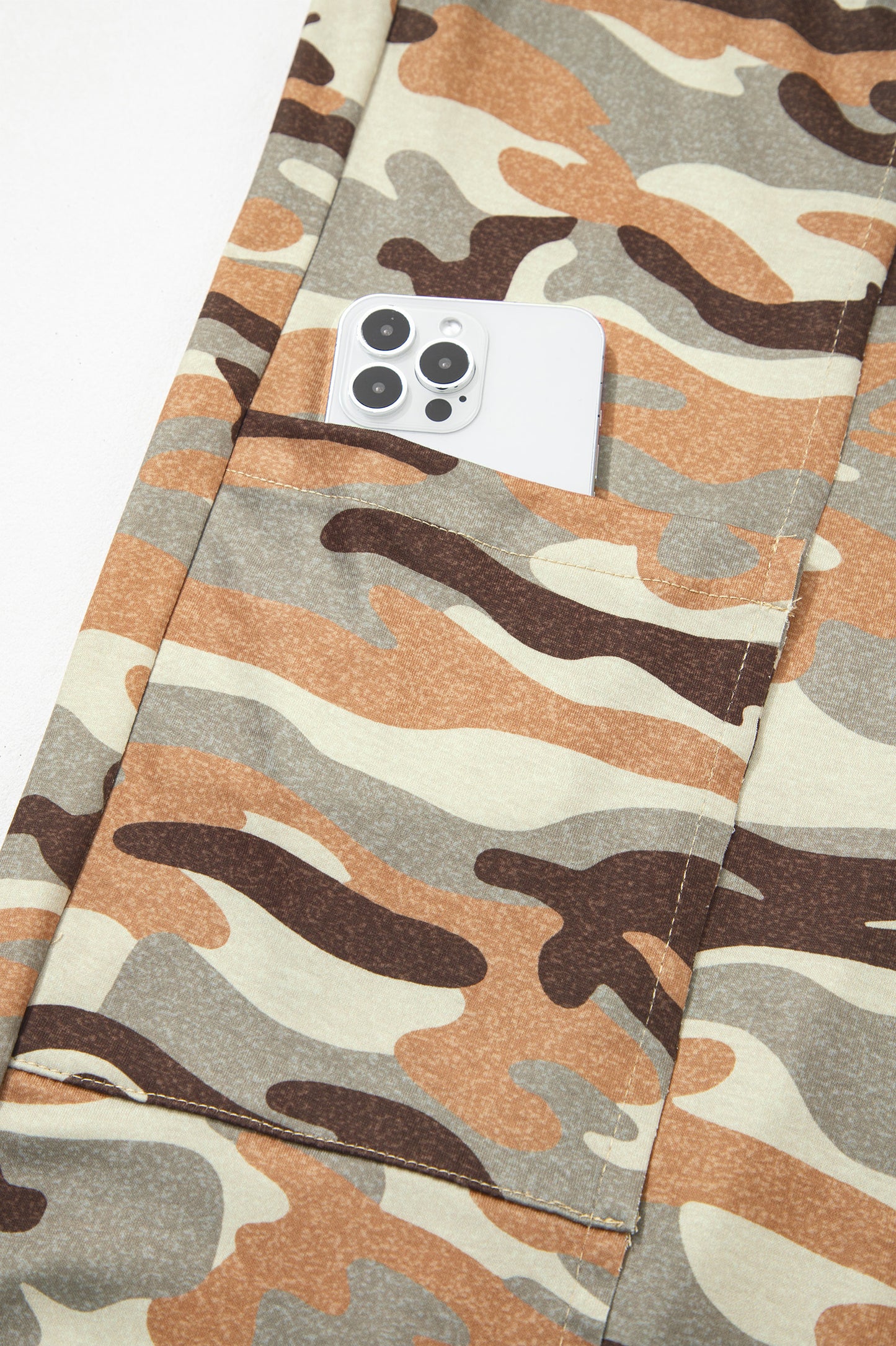Green Camouflage Printed Drawstring Elastic Waist Jogger Pants-Bottoms/Pants & Culotte-[Adult]-[Female]-2022 Online Blue Zone Planet