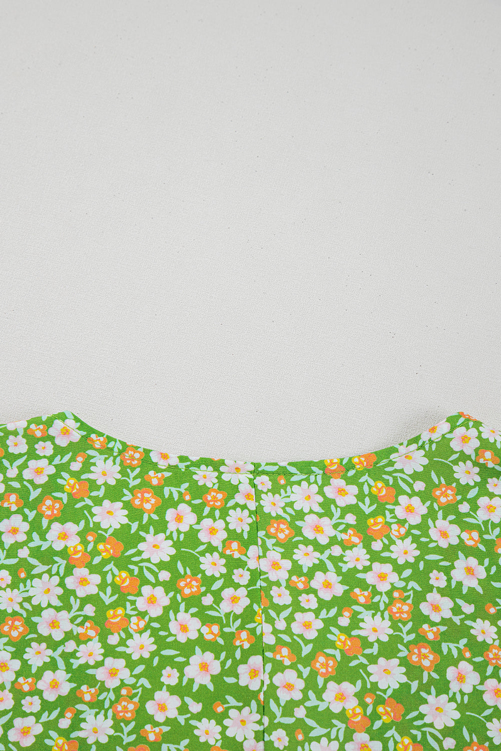 Green Floral Print Ruffle Sleeve V Neck Blouse Top-Tops/Blouses & Shirts-[Adult]-[Female]-2022 Online Blue Zone Planet