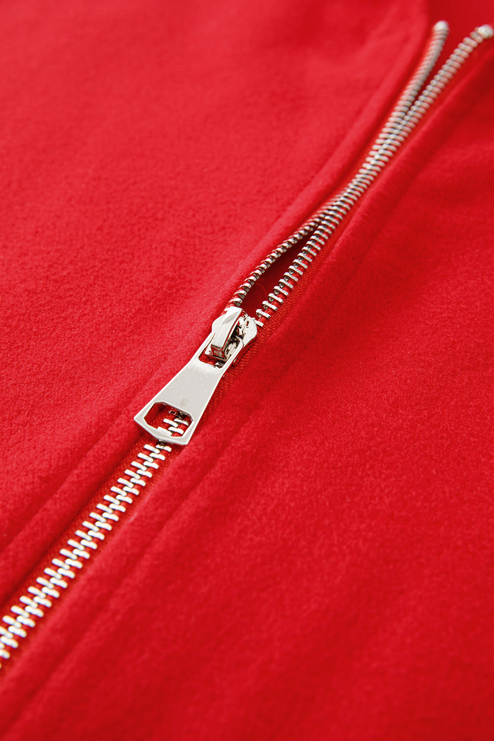 Fiery Red Solid Color Casual Zip up Hooded Coat-Tops / Dresses-[Adult]-[Female]-2022 Online Blue Zone Planet