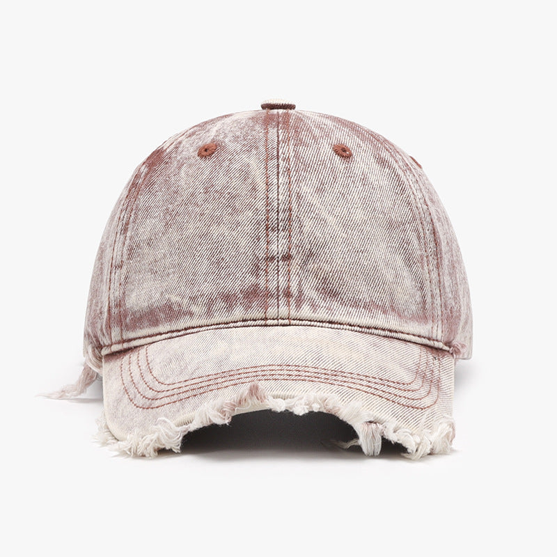 Raw Hem Cotton Baseball Cap-BASEBALL HATS-[Adult]-[Female]-Dust Storm-One Size-2022 Online Blue Zone Planet