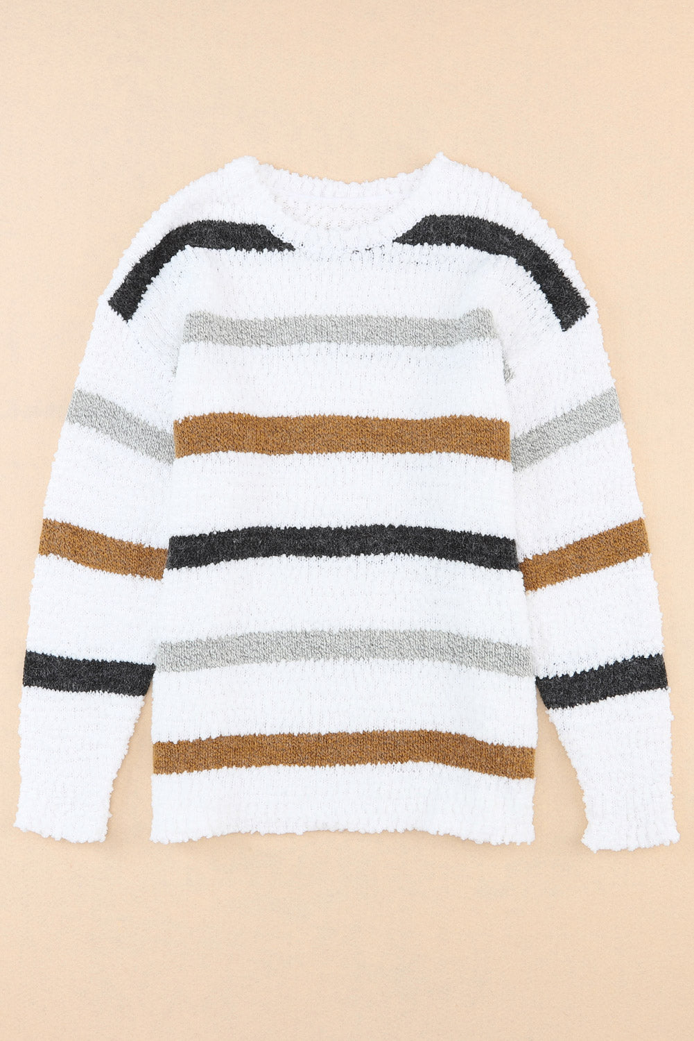 Striped Popcorn Knit Sweater-Sweaters & Cardigans/Sweaters-[Adult]-[Female]-2022 Online Blue Zone Planet