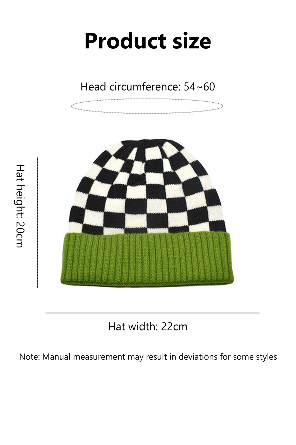 Blue Zone Planet | Spinach Green Checkered Color Block Unisex Winter Beanie Hat-BEANIES-[Adult]-[Female]-Spinach Green-ONE SIZE-2022 Online Blue Zone Planet