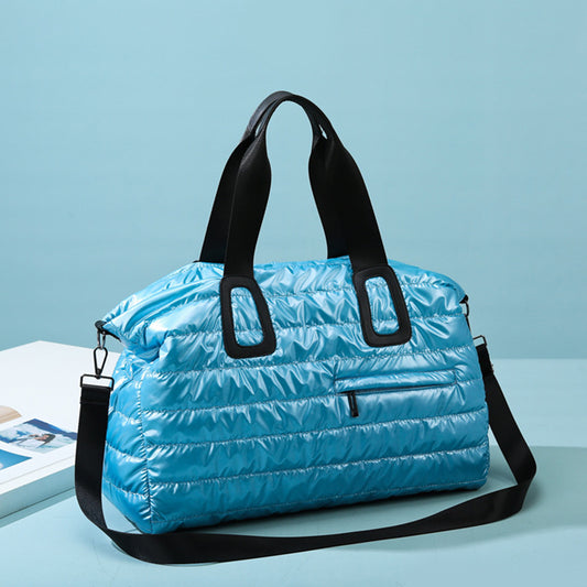 Quilted Nylon Oversize Travel Bag-HANDBAGS-[Adult]-[Female]-Cerulean-One Size-2022 Online Blue Zone Planet