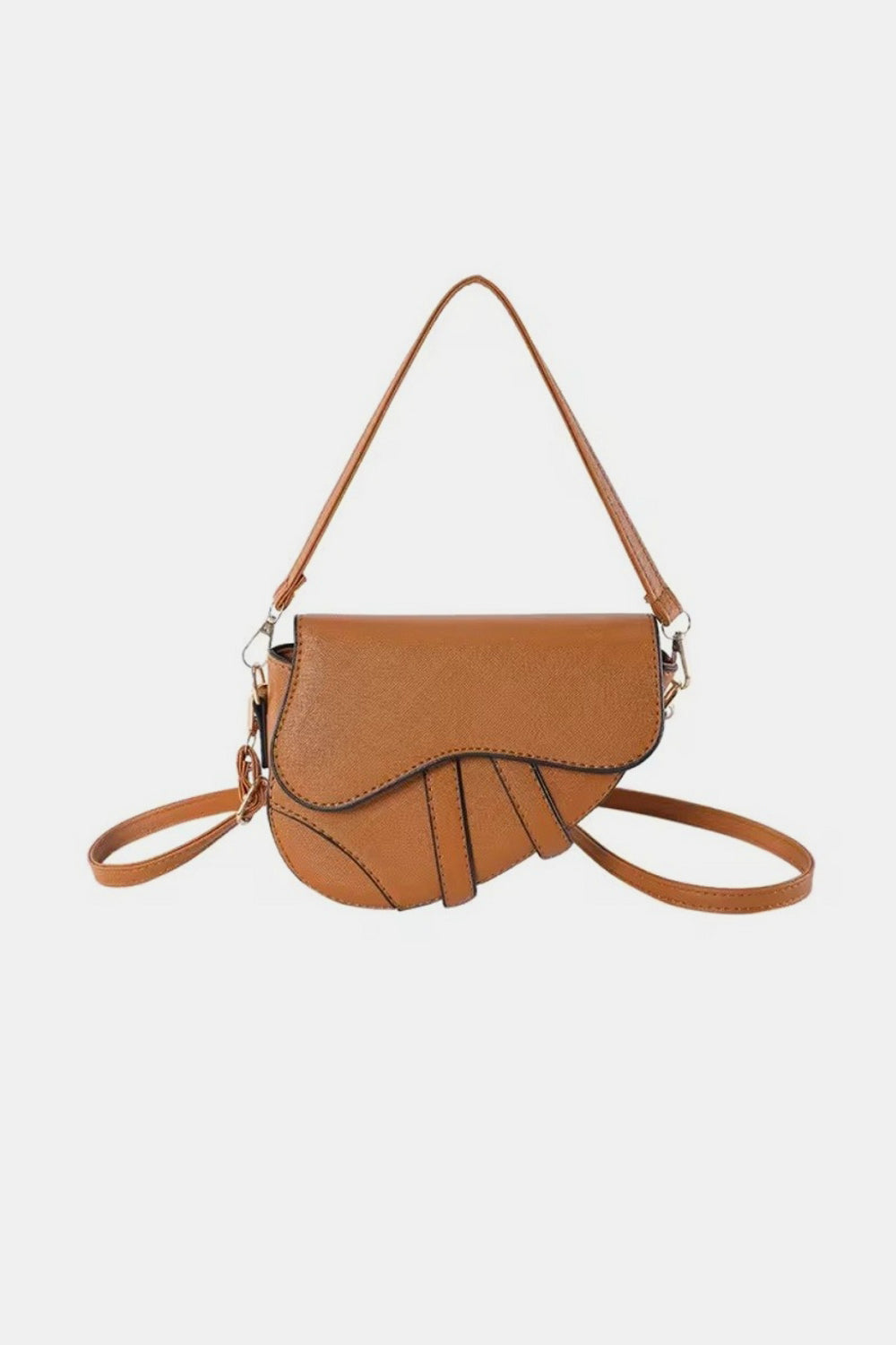 Zenana Zenana Crossbody Saddle Bag-HANDBAGS-[Adult]-[Female]-Camel-One Size-2022 Online Blue Zone Planet