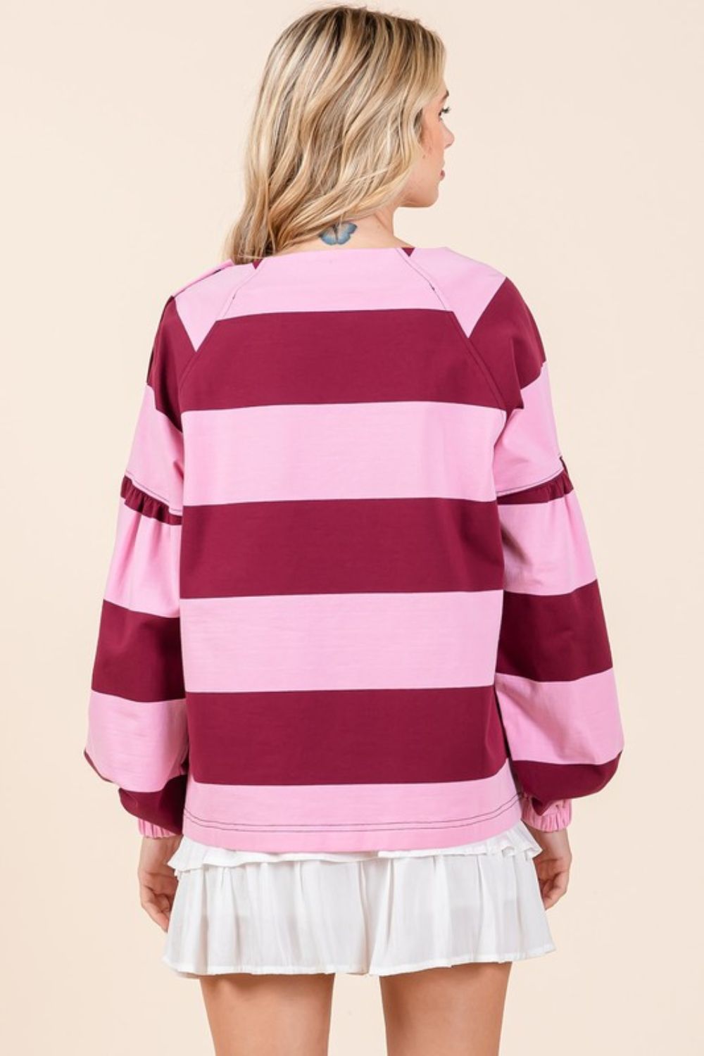 Mittoshop Striped Snap Shoulder Long Sleeve T-Shirt-TOPS / DRESSES-[Adult]-[Female]-2022 Online Blue Zone Planet