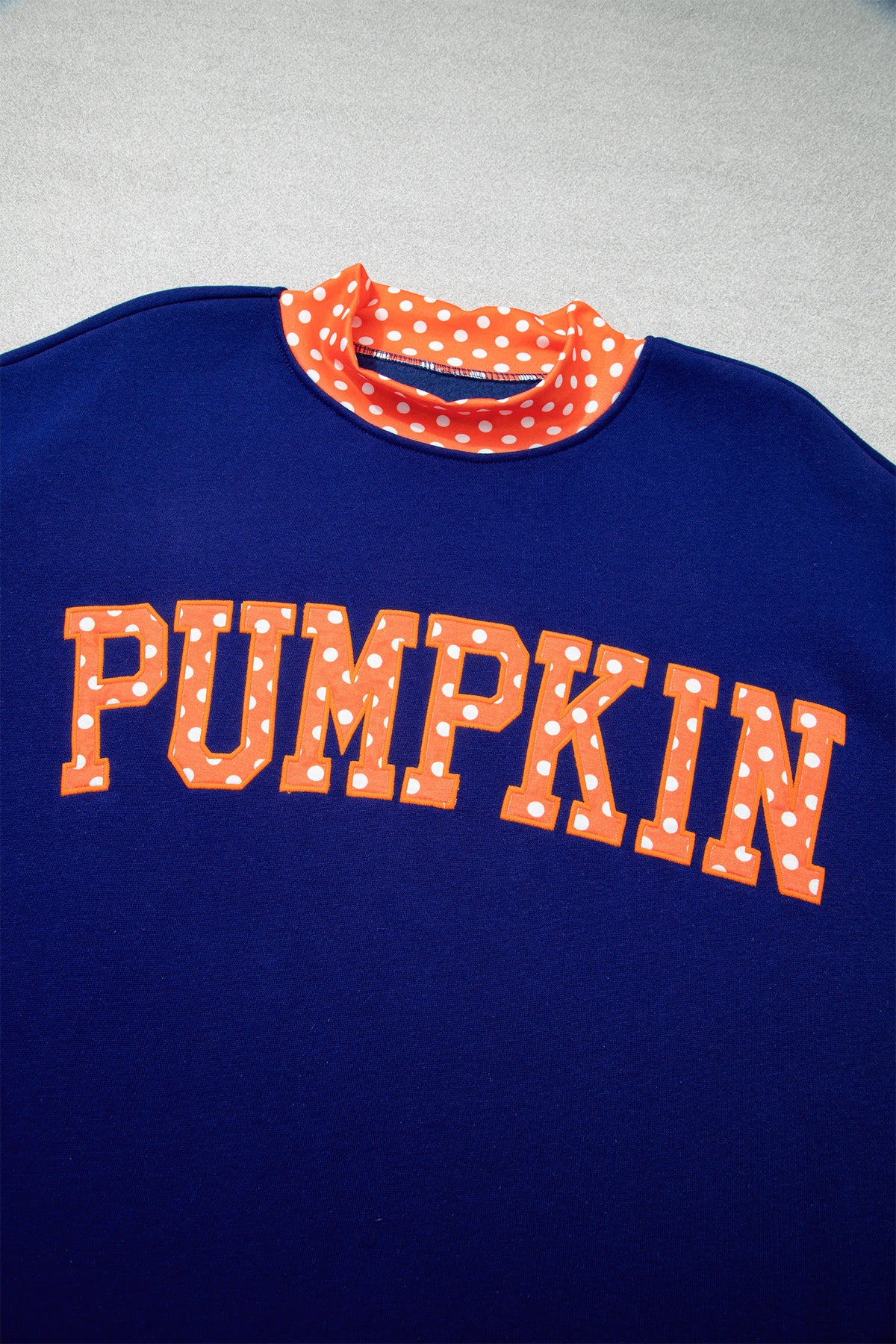 Fiery Red Polka Dot Letter Print Contrast Trim Mock Neck Sweatshirt-Tops/Sweatshirts & Hoodies-[Adult]-[Female]-2022 Online Blue Zone Planet
