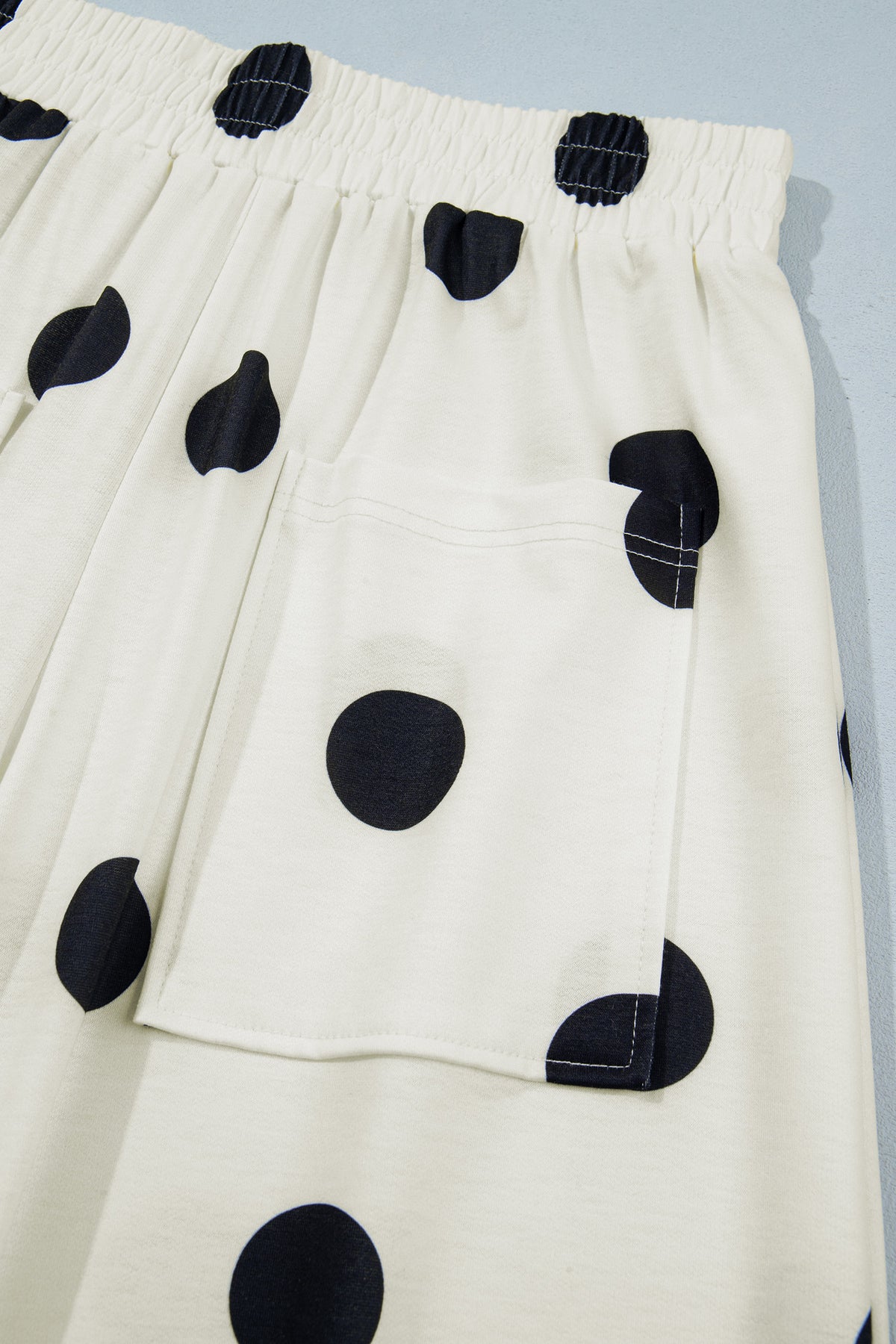 Brown Polka Dot Wide Leg Elastic Waist Casual Pants-Bottoms/Pants & Culotte-[Adult]-[Female]-2022 Online Blue Zone Planet