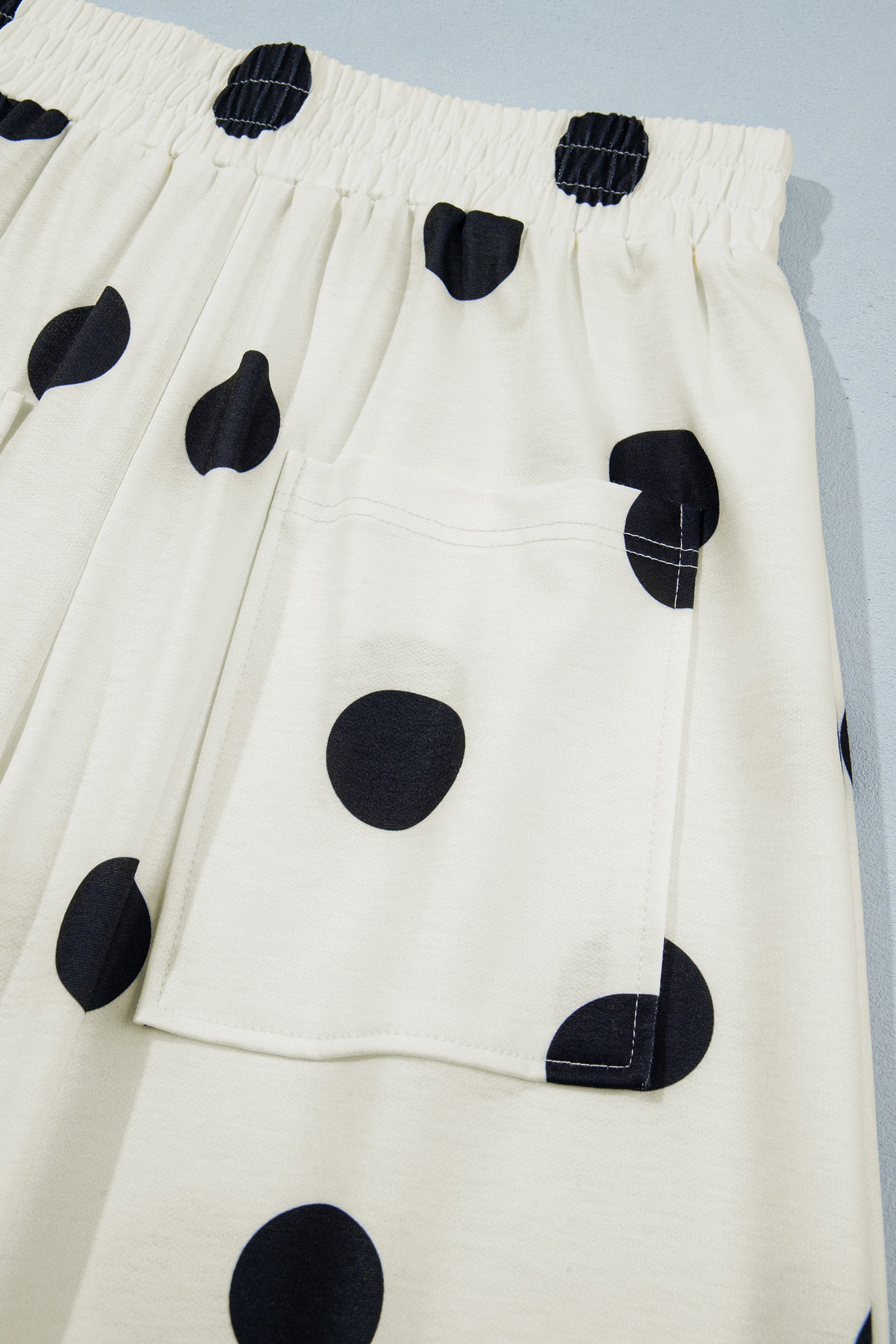 Brown Polka Dot Wide Leg Elastic Waist Casual Pants-Bottoms/Pants & Culotte-[Adult]-[Female]-2022 Online Blue Zone Planet