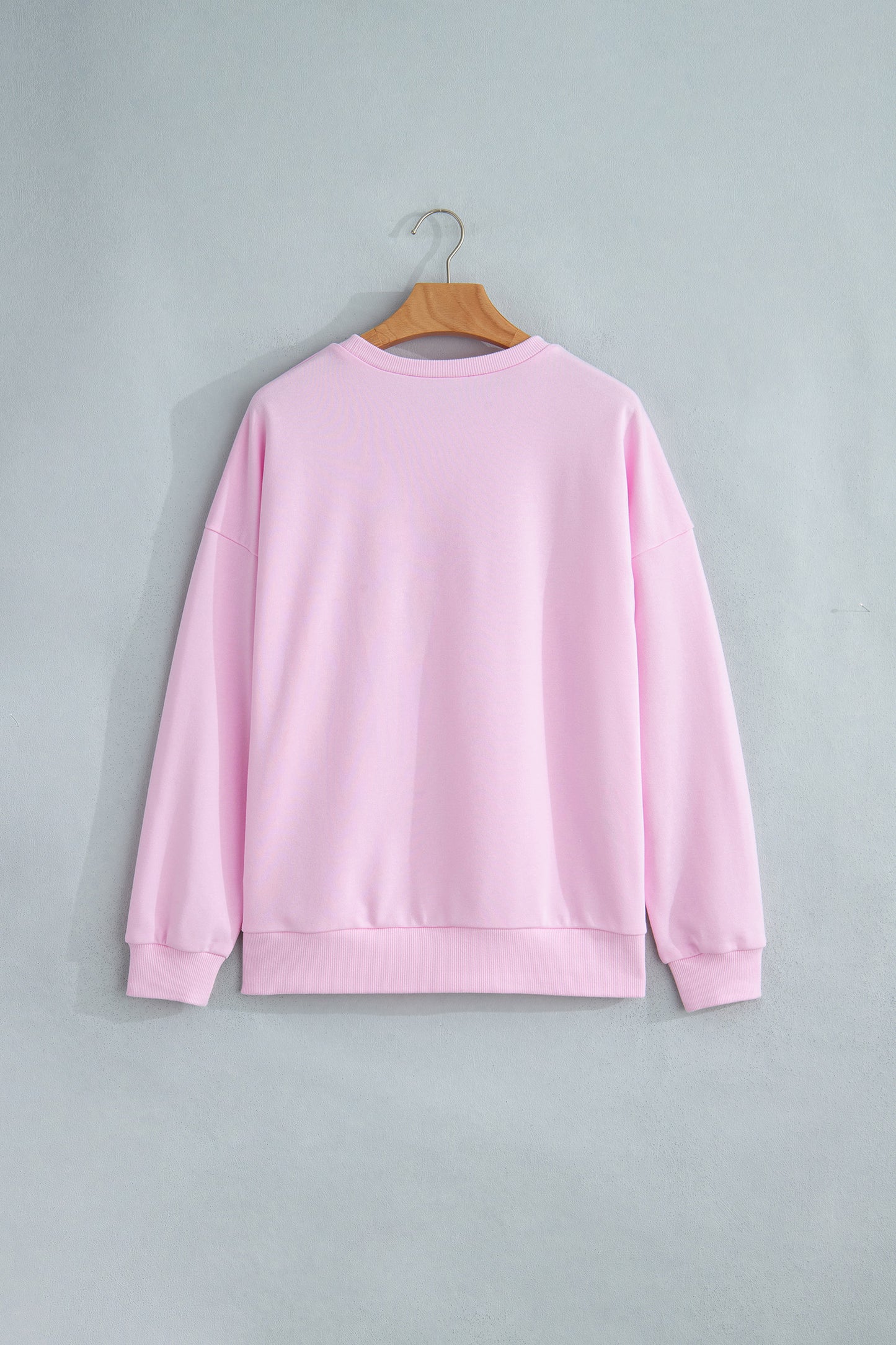 Pink Patchwork Stars Plaid Unique Floral Letters Baggy Sweatshirt-Tops/Sweatshirts & Hoodies-[Adult]-[Female]-2022 Online Blue Zone Planet