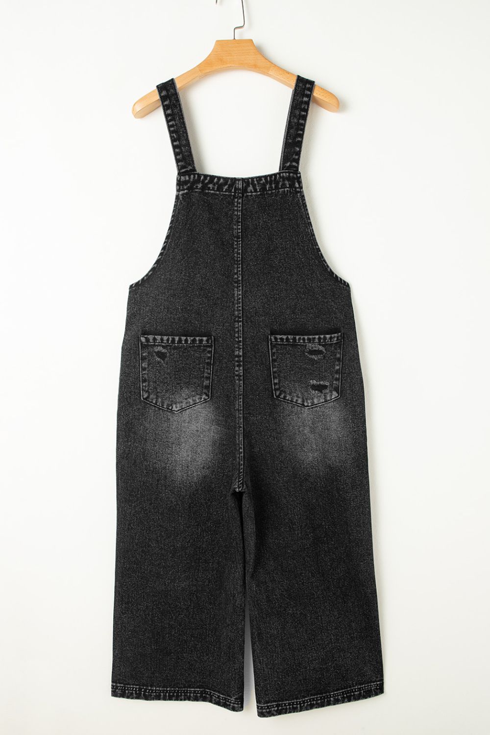 Distressed Wide Strap Denim Overalls-TOPS / DRESSES-[Adult]-[Female]-2022 Online Blue Zone Planet