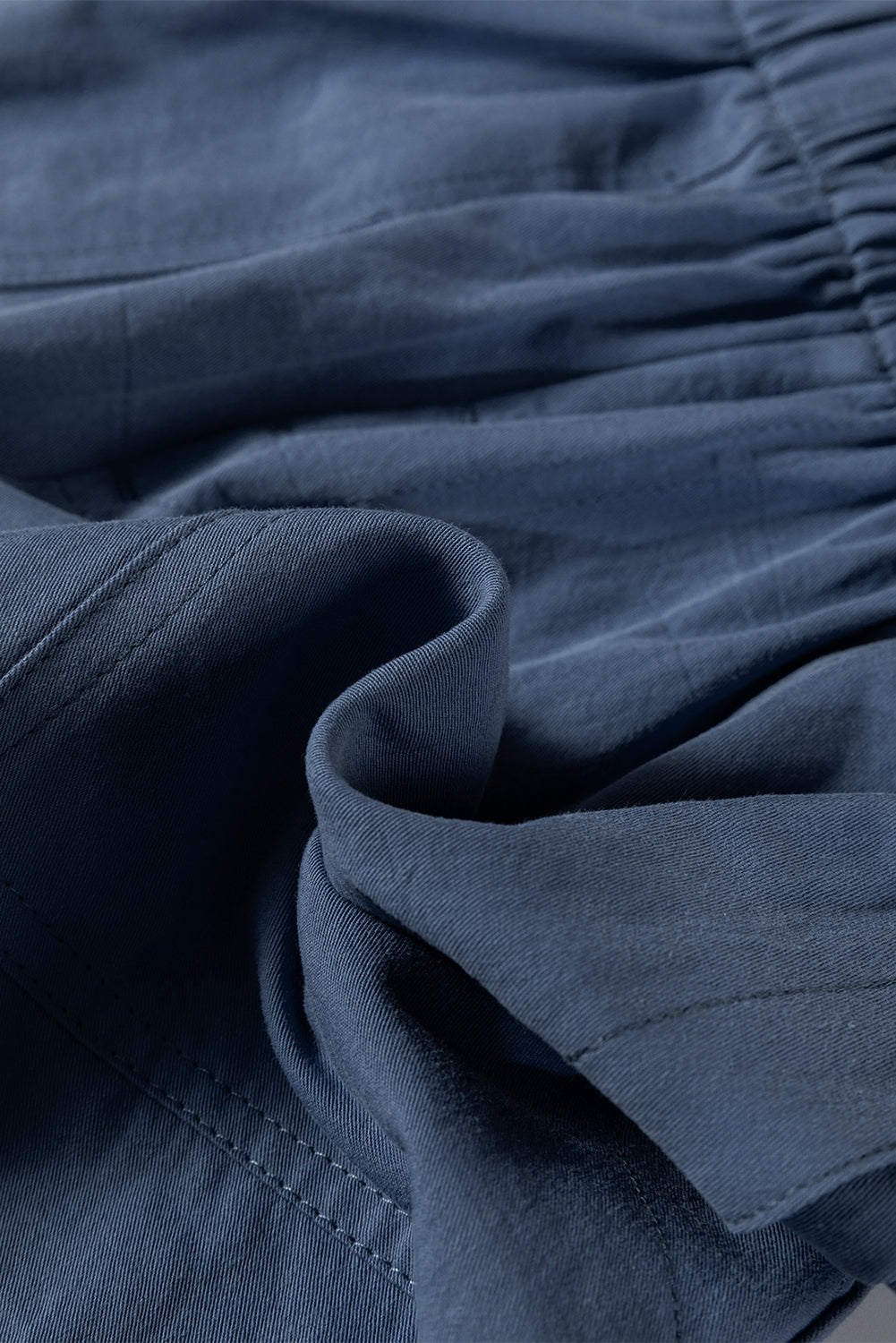 Blue Daisy Print Drawstring Waist Shorts With Pockets-Bottoms/Casual Shorts-[Adult]-[Female]-2022 Online Blue Zone Planet