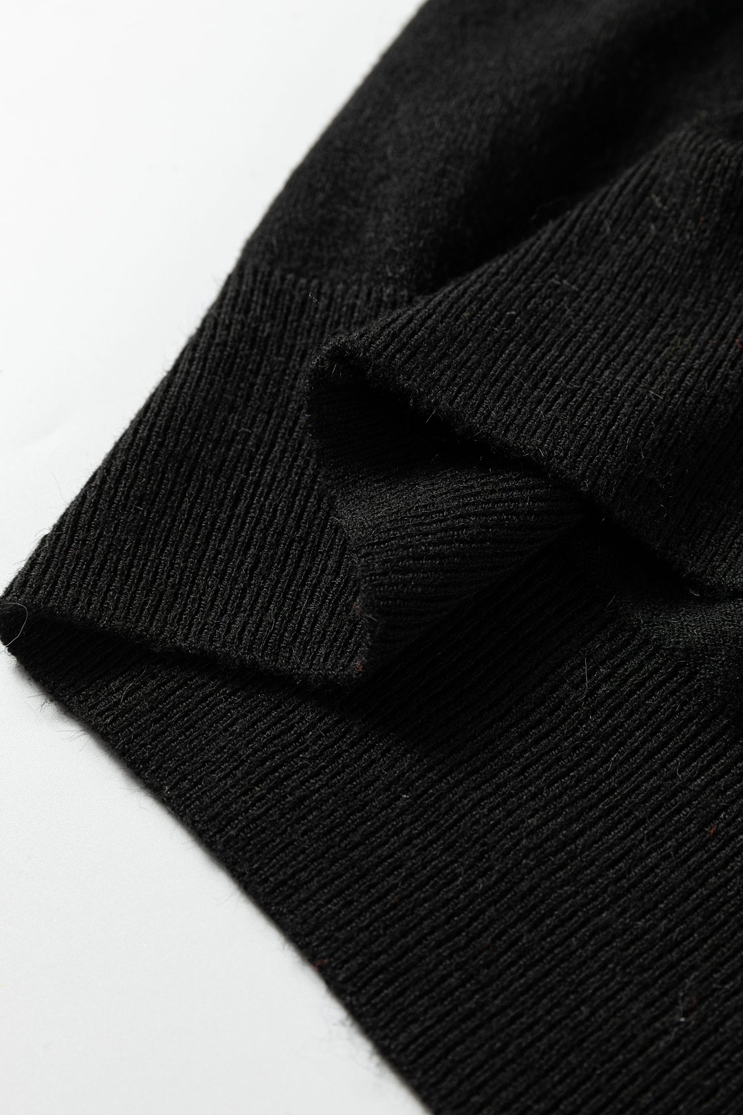 Black Contrast Striped Trim V Neck Varsity Sweater-TOPS / DRESSES-[Adult]-[Female]-2022 Online Blue Zone Planet