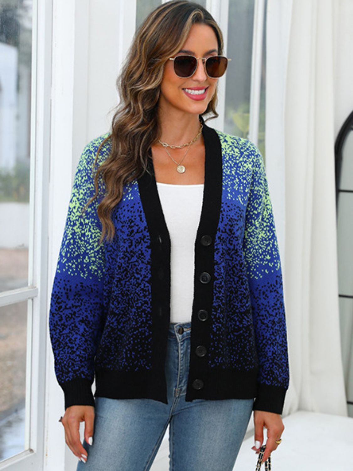 Blue Zone Planet | Button Up Long Sleeve Cardigan-TOPS / DRESSES-[Adult]-[Female]-Navy-One Size-2022 Online Blue Zone Planet